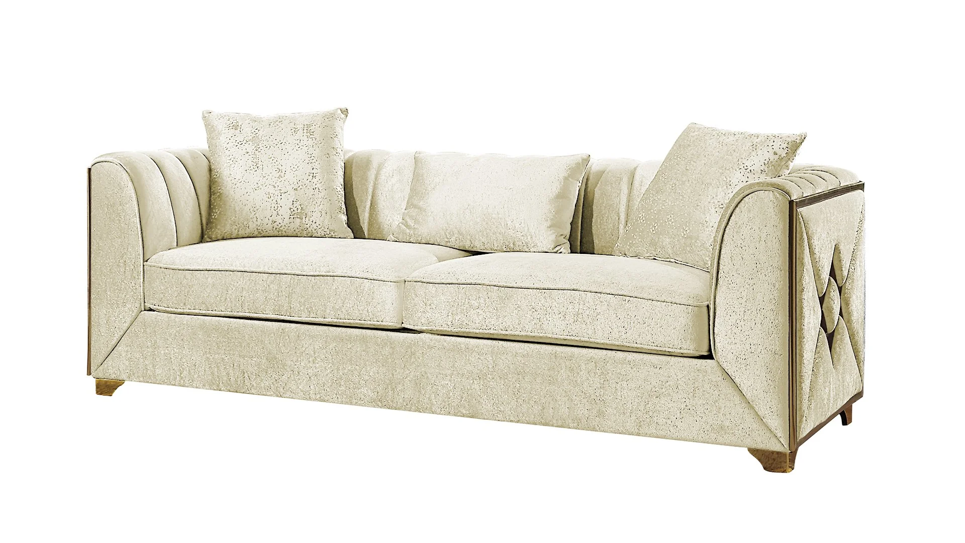 Velencia 2PC Living Room Set Cream - Image 2