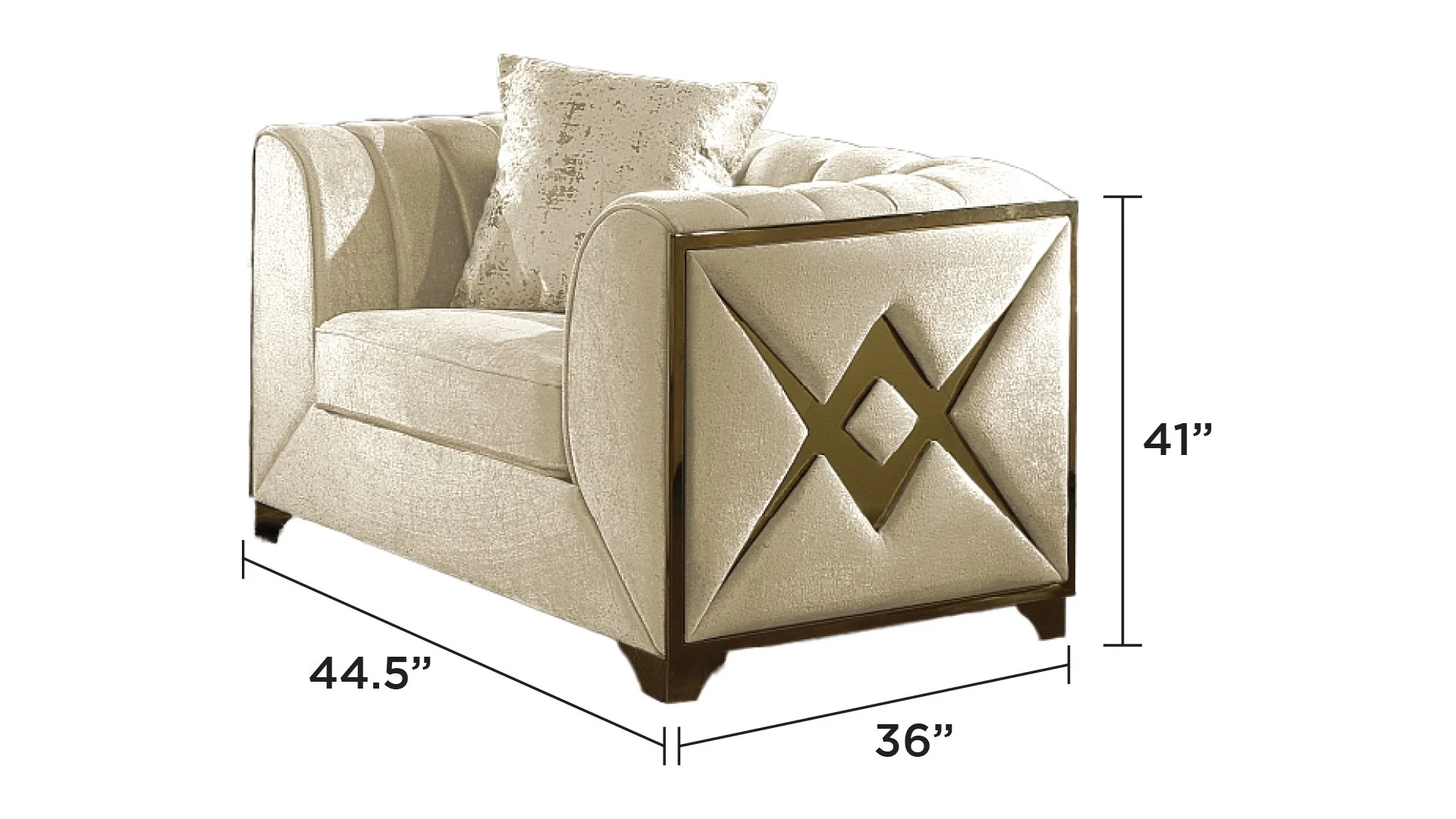Velencia 2PC Living Room Set Cream - Image 8
