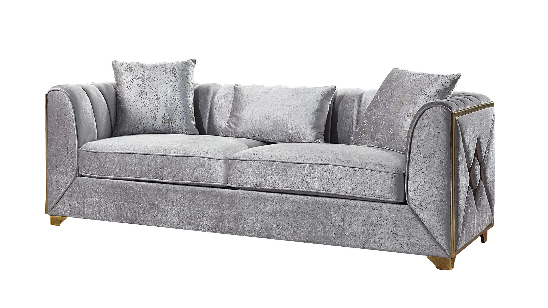 Velencia 2PC Living Room Set Silver - Image 2