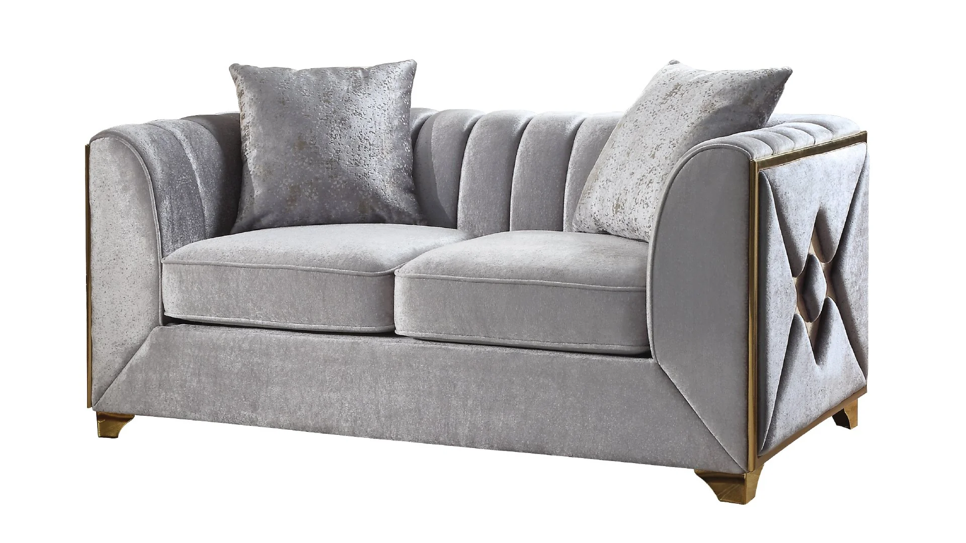 Velencia 2PC Living Room Set Silver - Image 4
