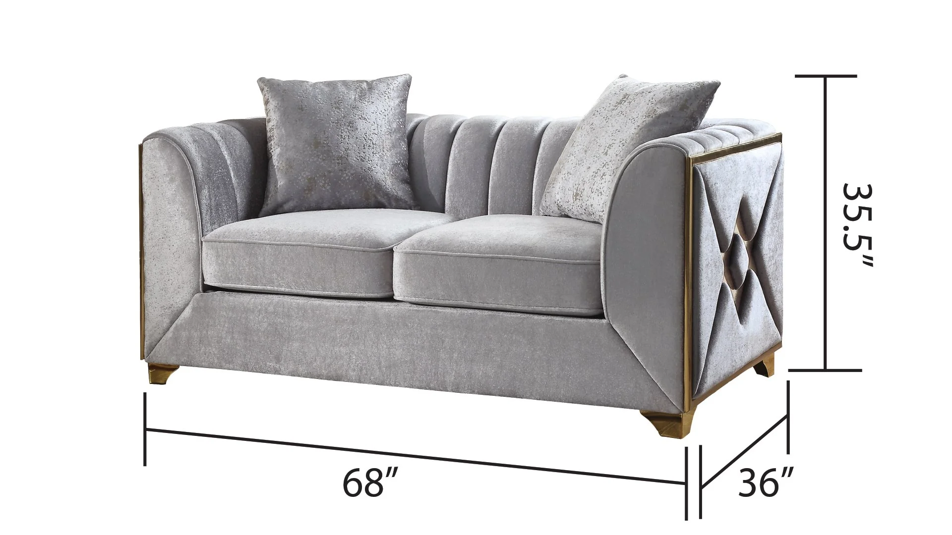 Velencia 2PC Living Room Set Silver - Image 5