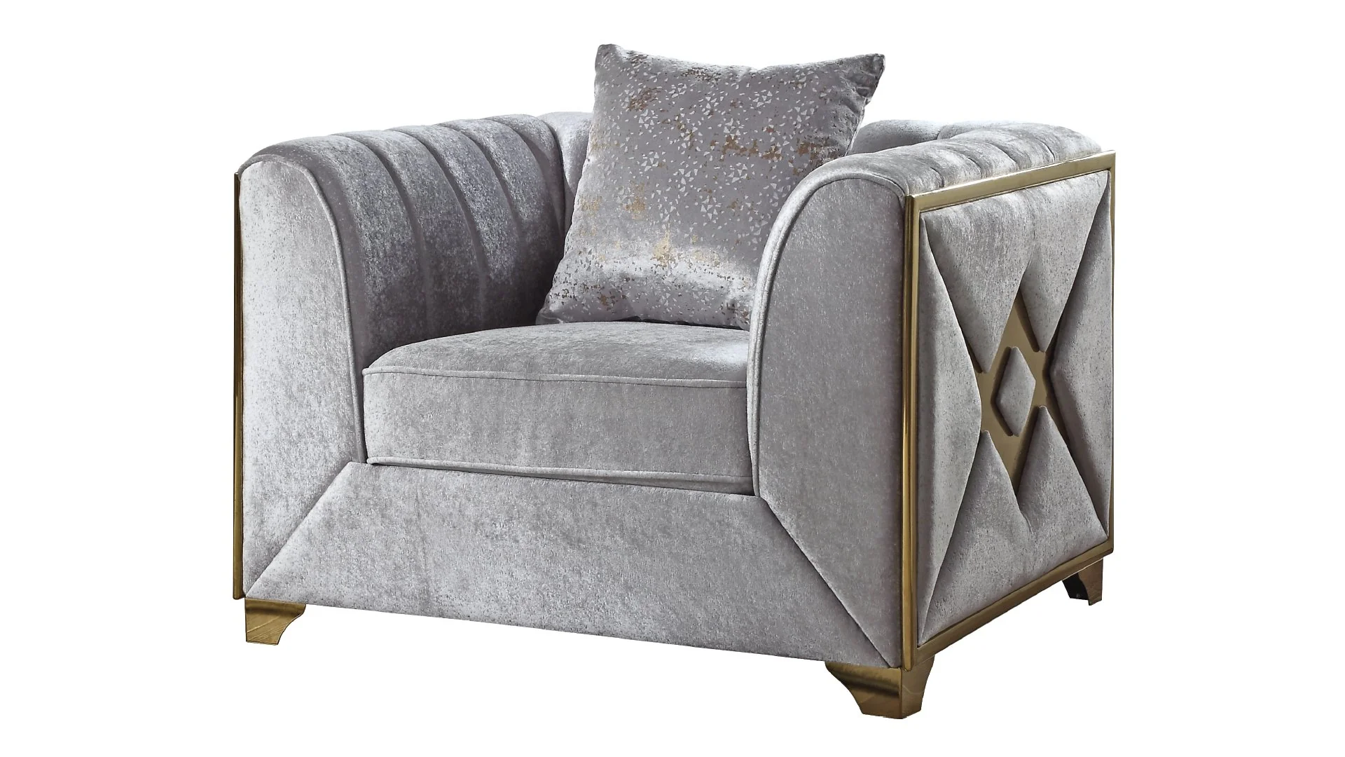 Velencia 3 Pc Living Room set Silver - Image 6