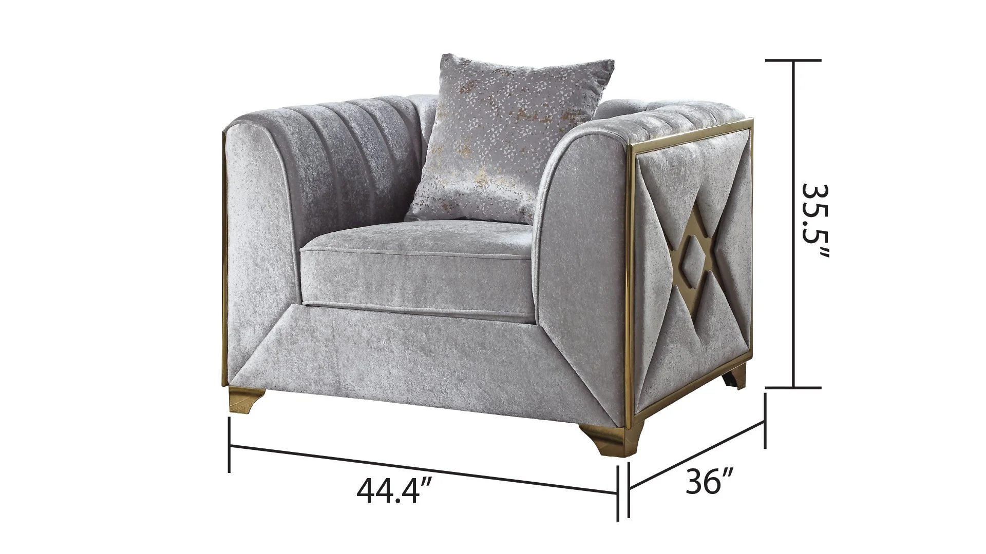 Velencia 3 Pc Living Room set Silver - Image 7