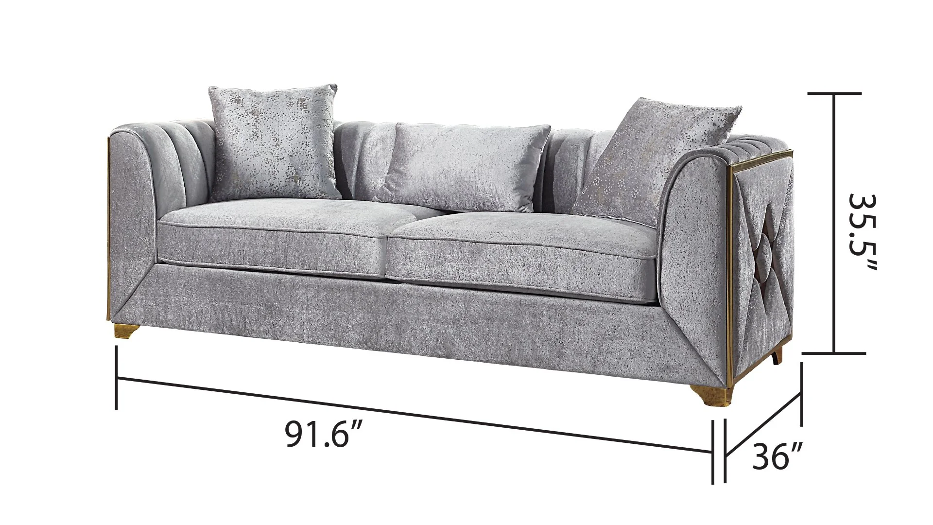 Velencia Sofa Silver - Image 2