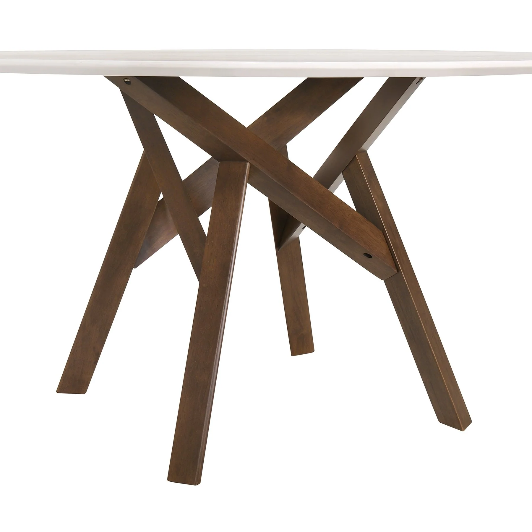 Venus and Rowan 5 Piece Walnut and Marble Round Dining Set - Image 6
