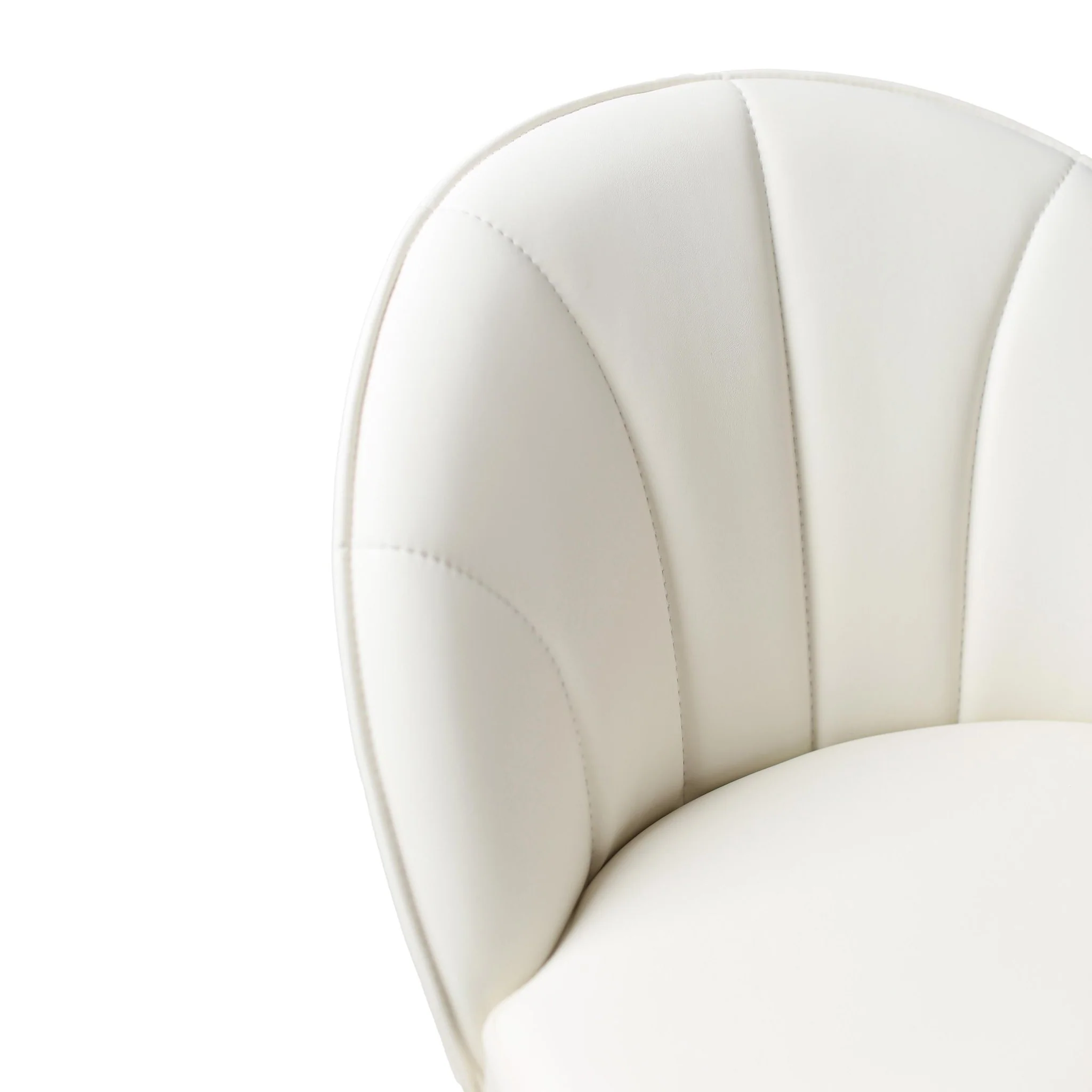 Venus Cream Performance Vegan Leather and Gold Adjustable Swivel Stool - Image 6