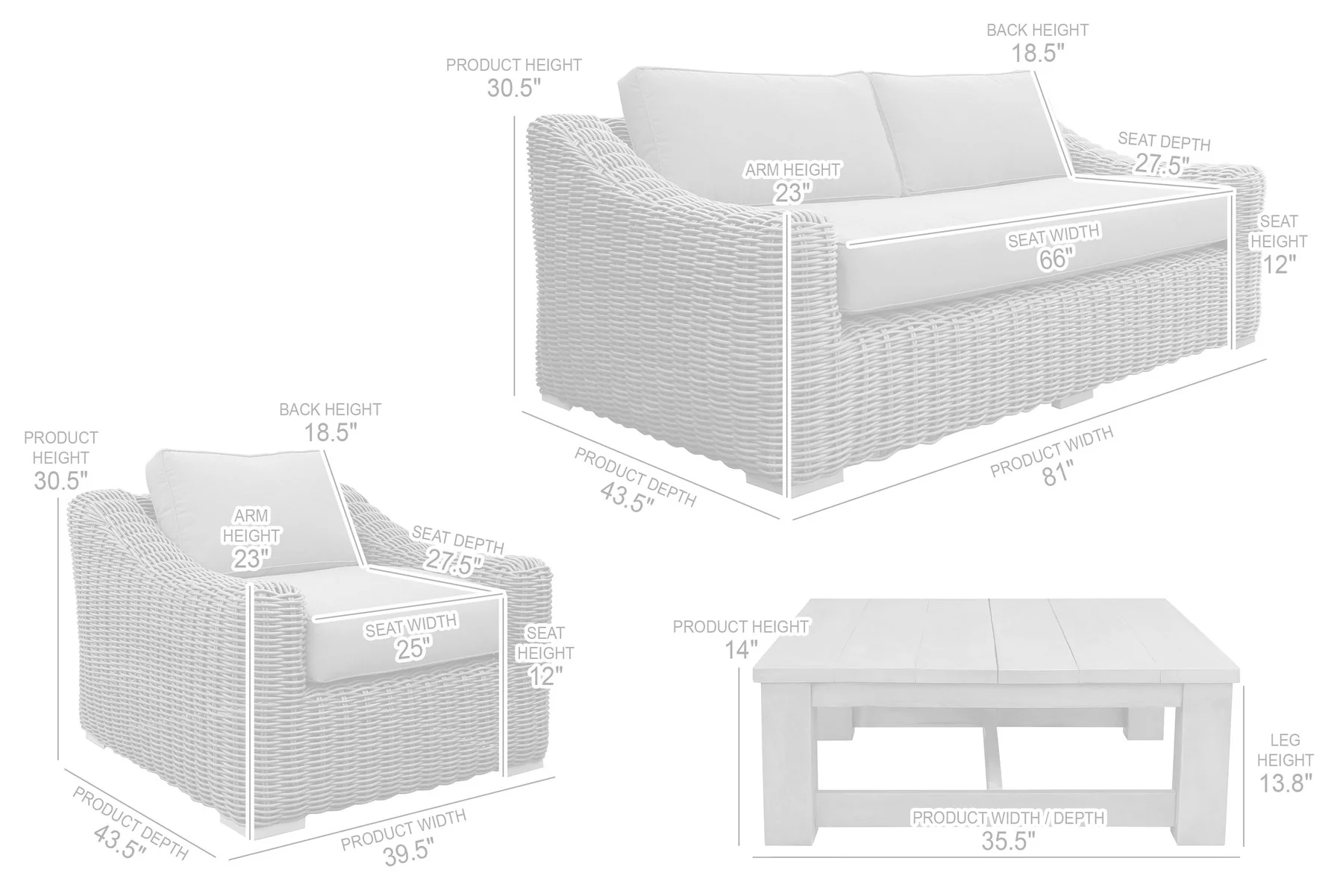 Verano 4 Piece Outdoor Patio Furniture Set in Wicker and Acacia Wood with Taupe Cushions - Image 11