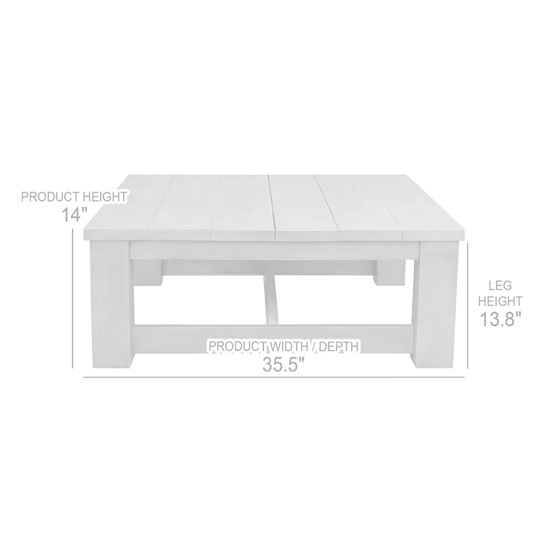 Verano Acacia Wood Outdoor Coffee Table in Brown - Image 5