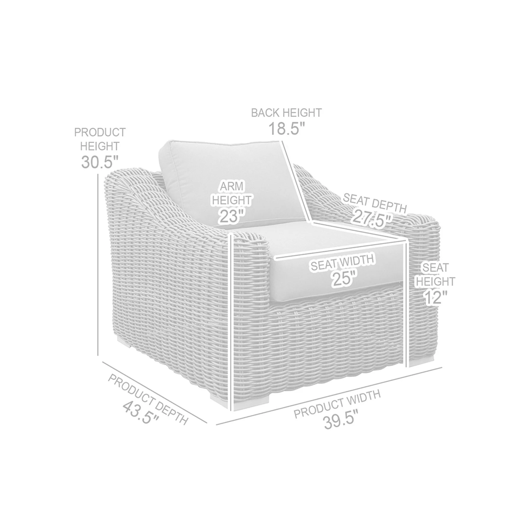 Verano Wicker and Acacia Outdoor Chair in Taupe and Brown - Image 6