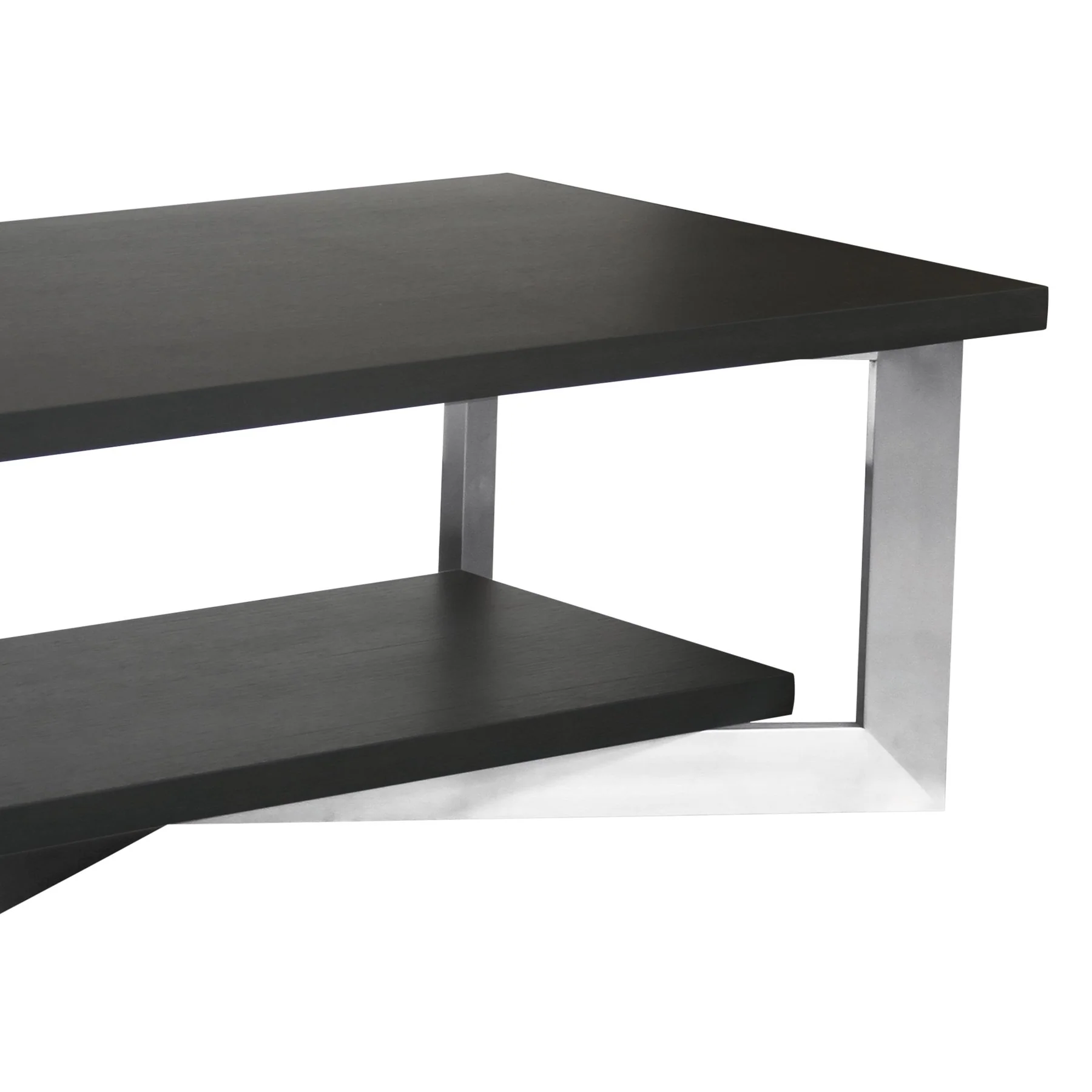 Vermont Contemporary Coffee Table in Brushed Stainless Steel Finish and Gray Top - Image 3