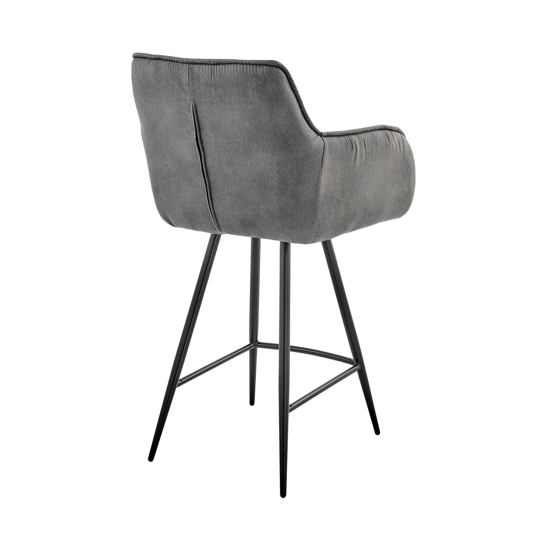 Verona 30" Bar Height Bar Stool in Charcoal Fabric and Black Finish - Image 4