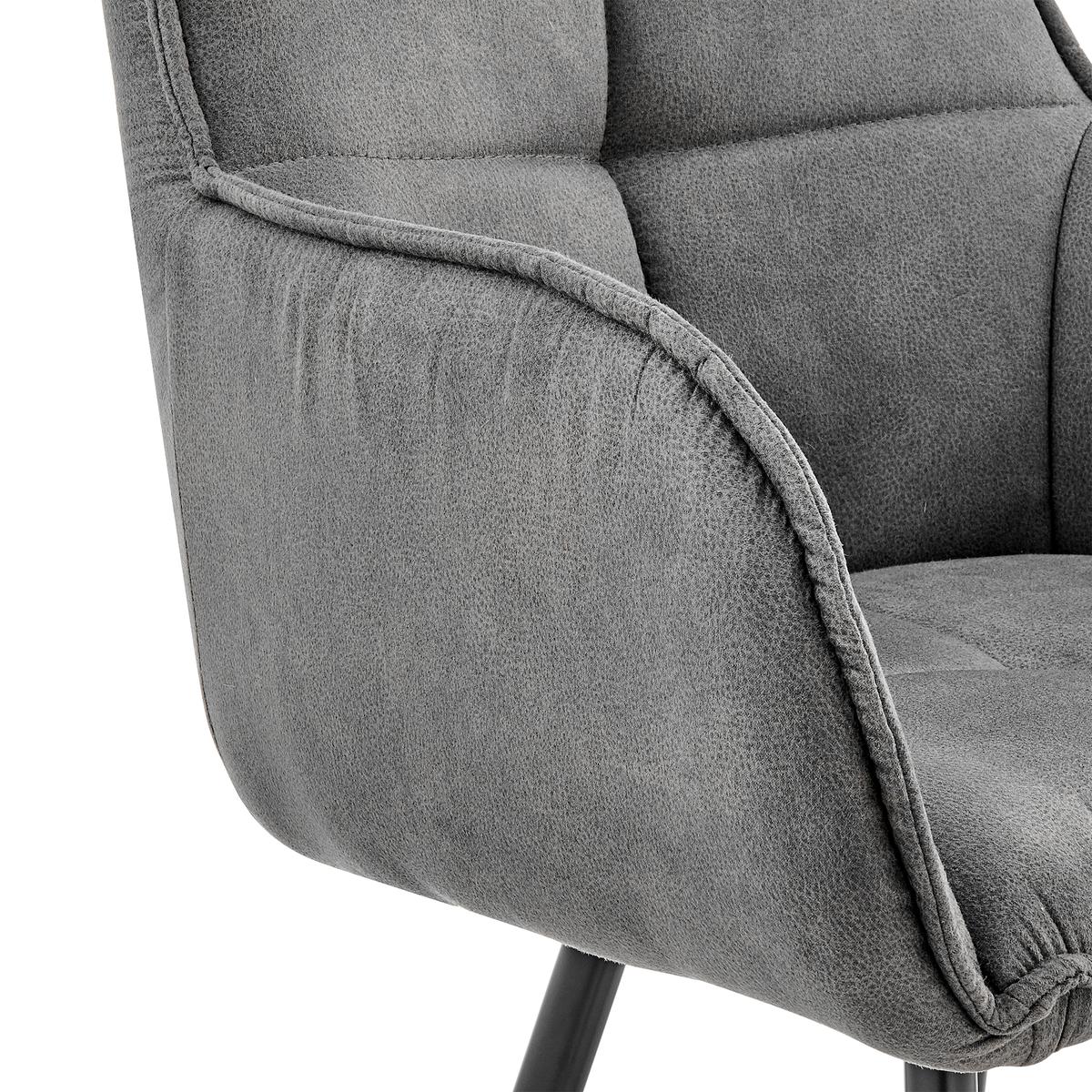 Verona 30" Bar Height Bar Stool in Charcoal Fabric and Black Finish - Image 7