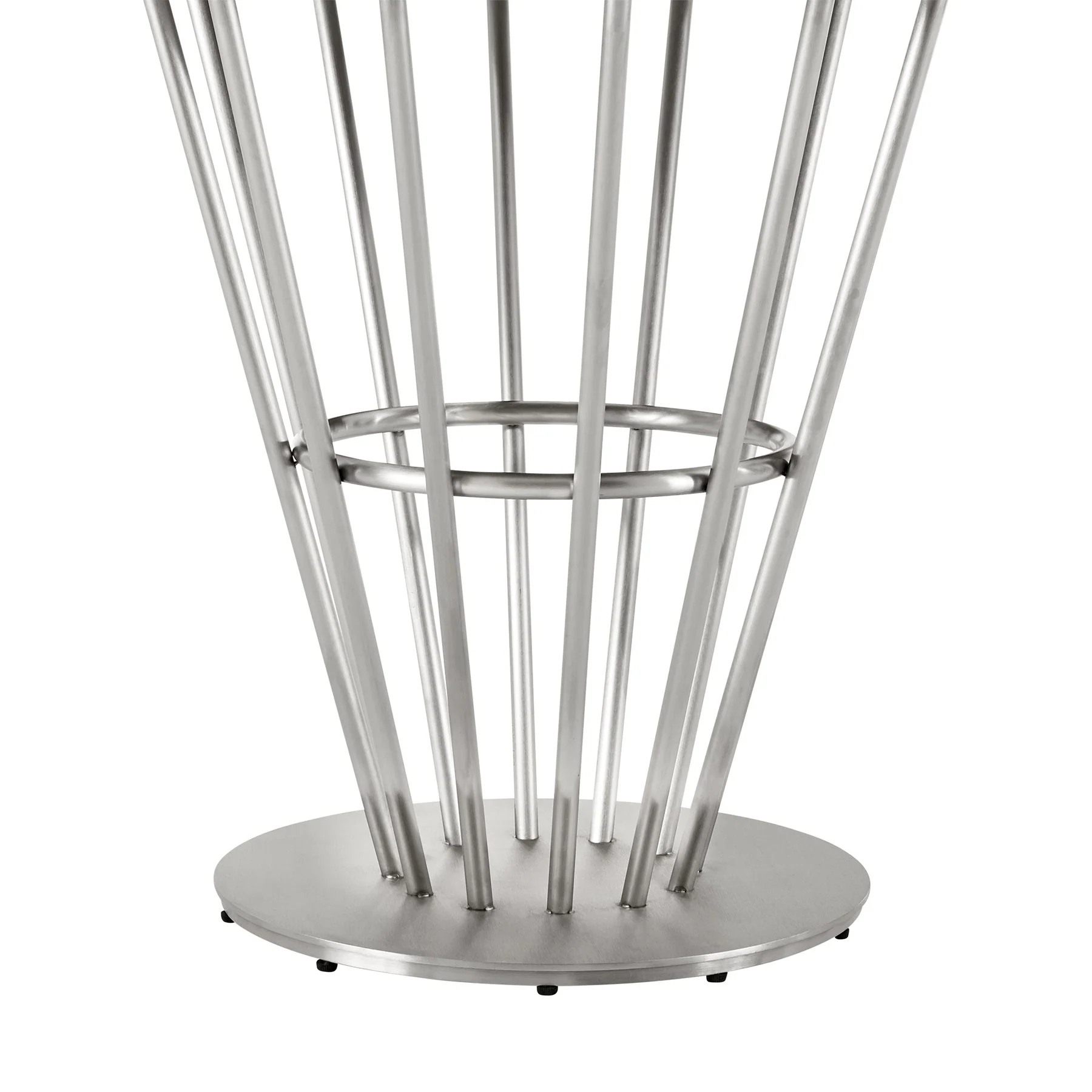 Veronica Shannon 5 Piece Round Glass Dining Table Set with Brushed Stainless Steel and Blue Fabric - Image 8