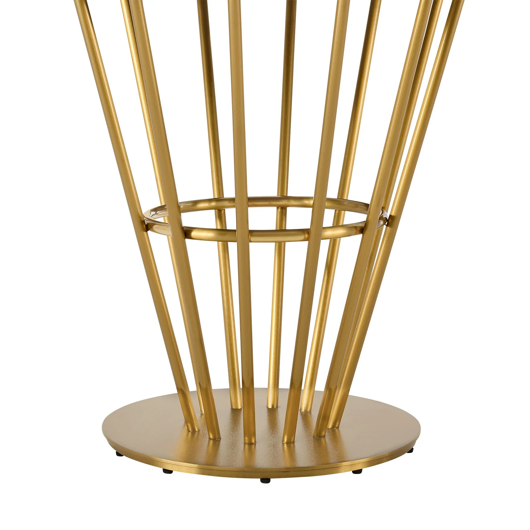 Veronica Shannon 5 Piece Round Glass Dining Table Set with Gold Brushed Stainless Steel and Taupe Fabric - Image 8