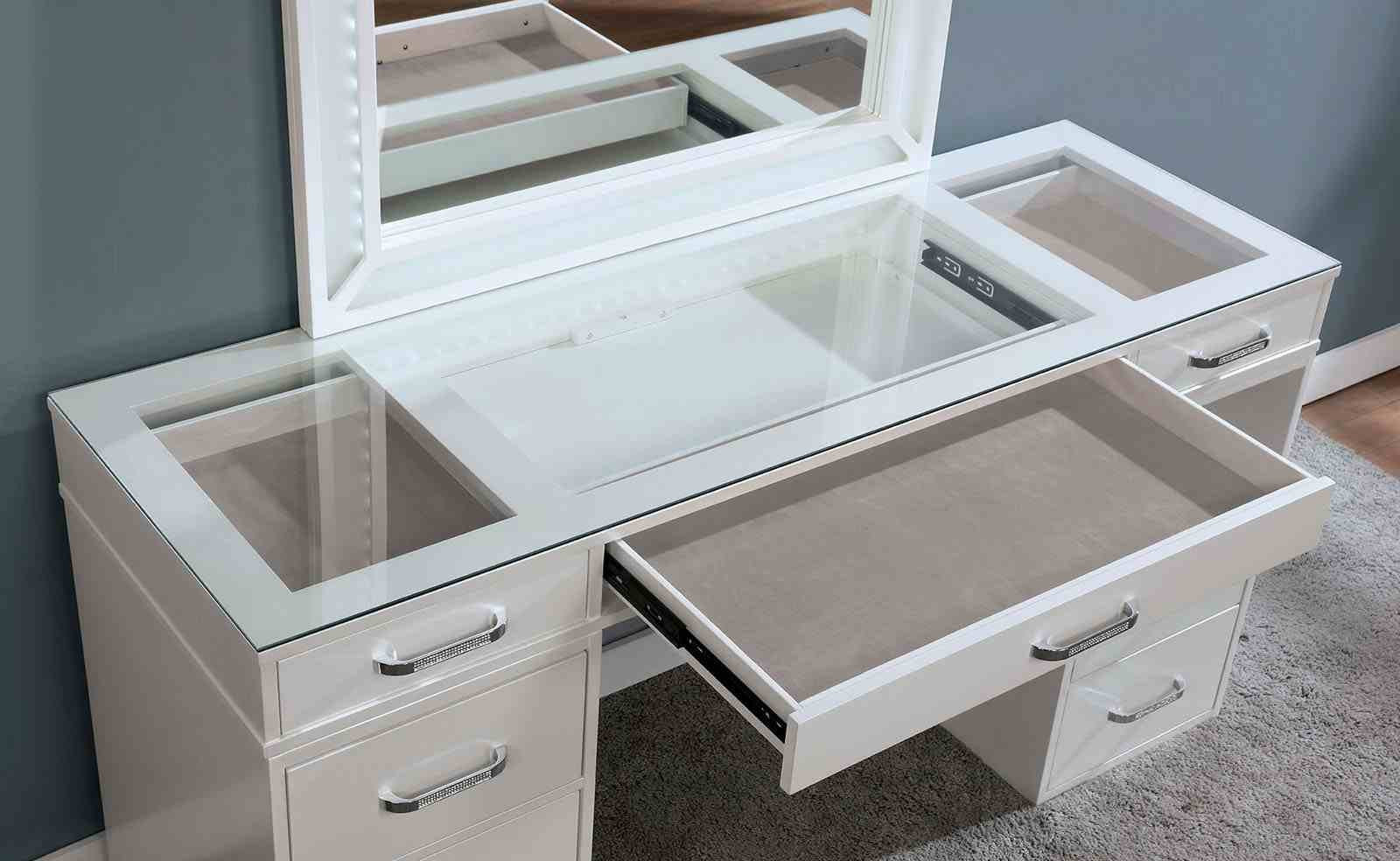 Vickie Vanity w/ Stool, White - Image 2