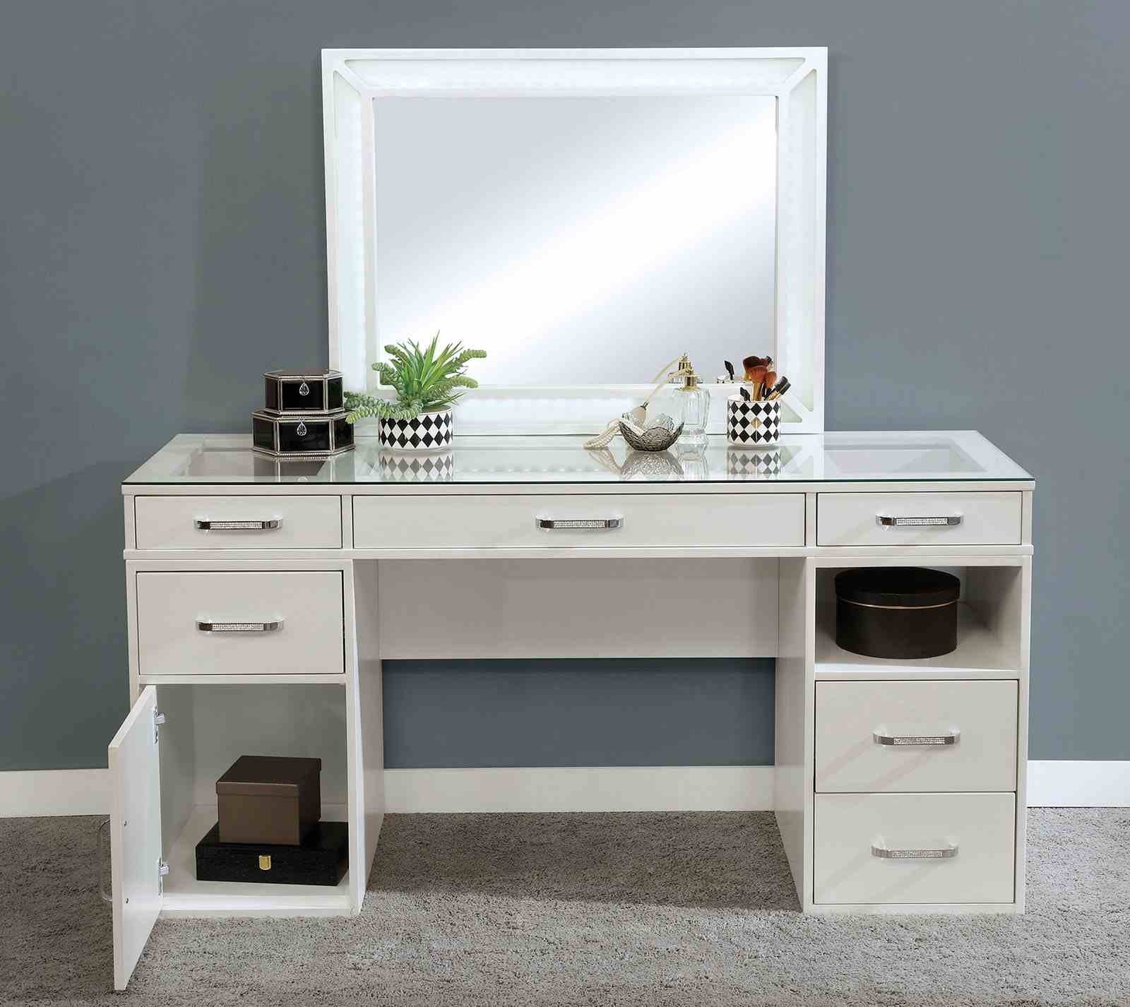 Vickie Vanity w/ Stool, White - Image 5