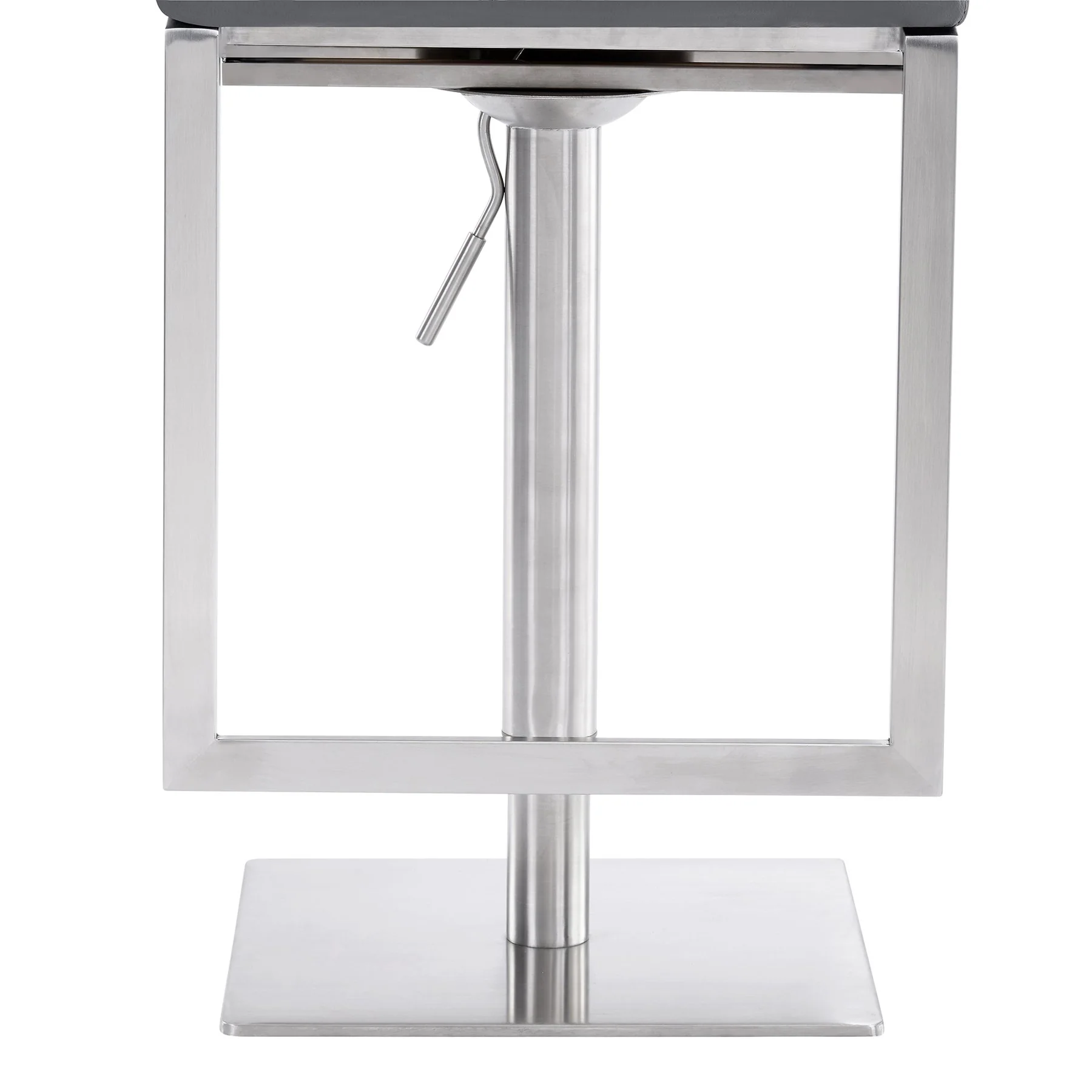 Victory Contemporary Swivel Barstool in Brushed Stainless Steel and Gray Faux Leather - Image 6