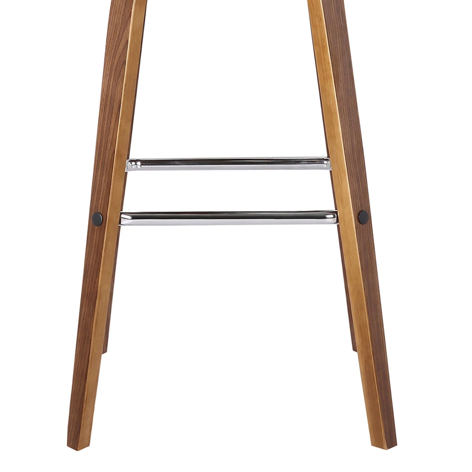 Vienna 26" Swivel Counter Stool in Walnut Wood Finish with Brown Faux Leather - Image 6