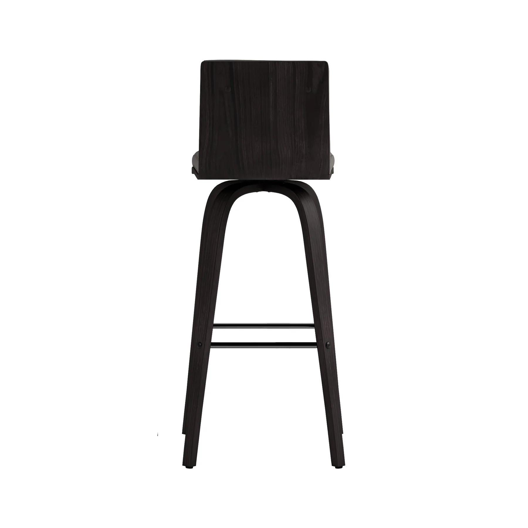 Vienna 30" Swivel Bar Stool in Black Wood Finish with Gray Faux Leather - Image 2