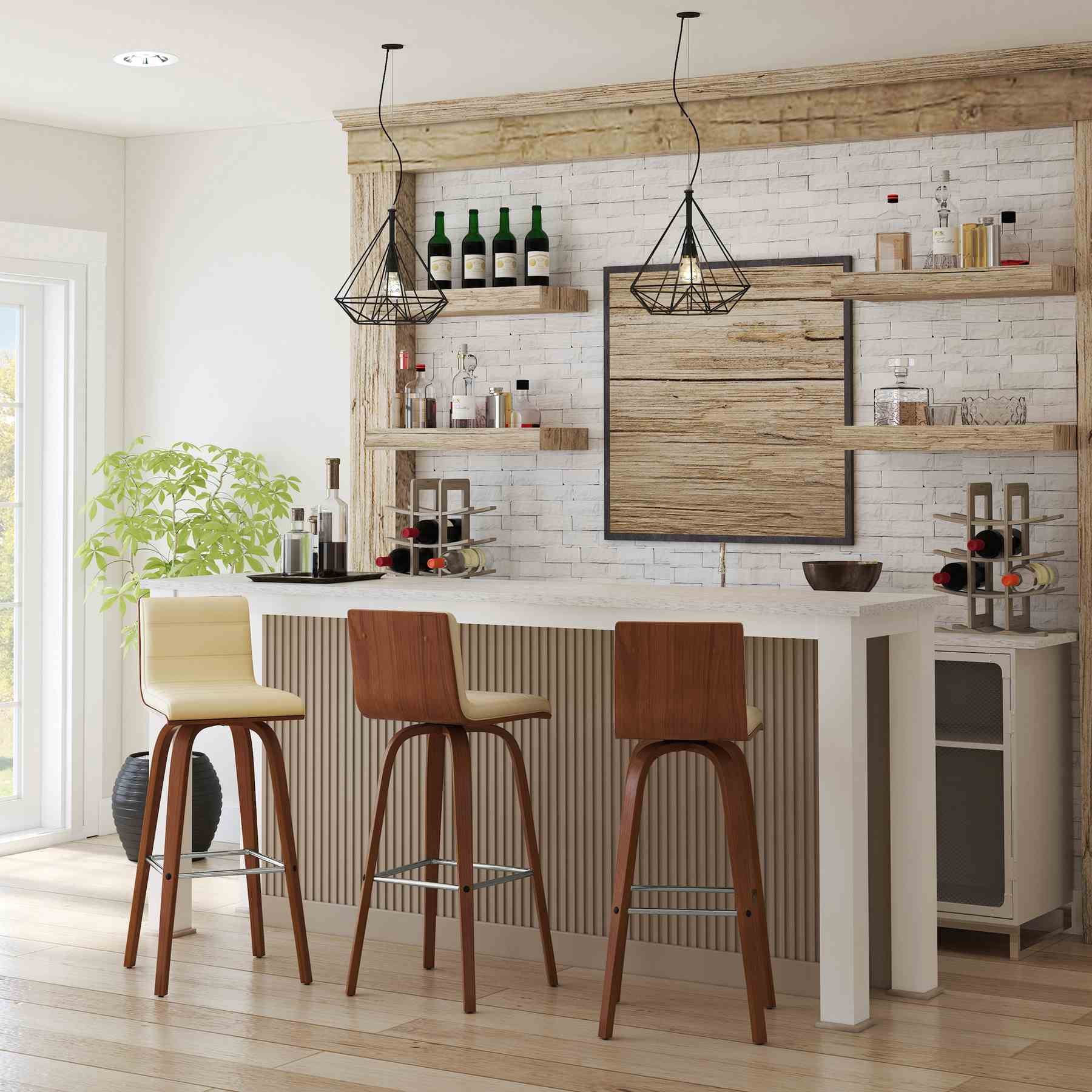 Vienna 30" Swivel Bar Stool in Walnut Wood Finish with Cream Faux Leather - Image 12