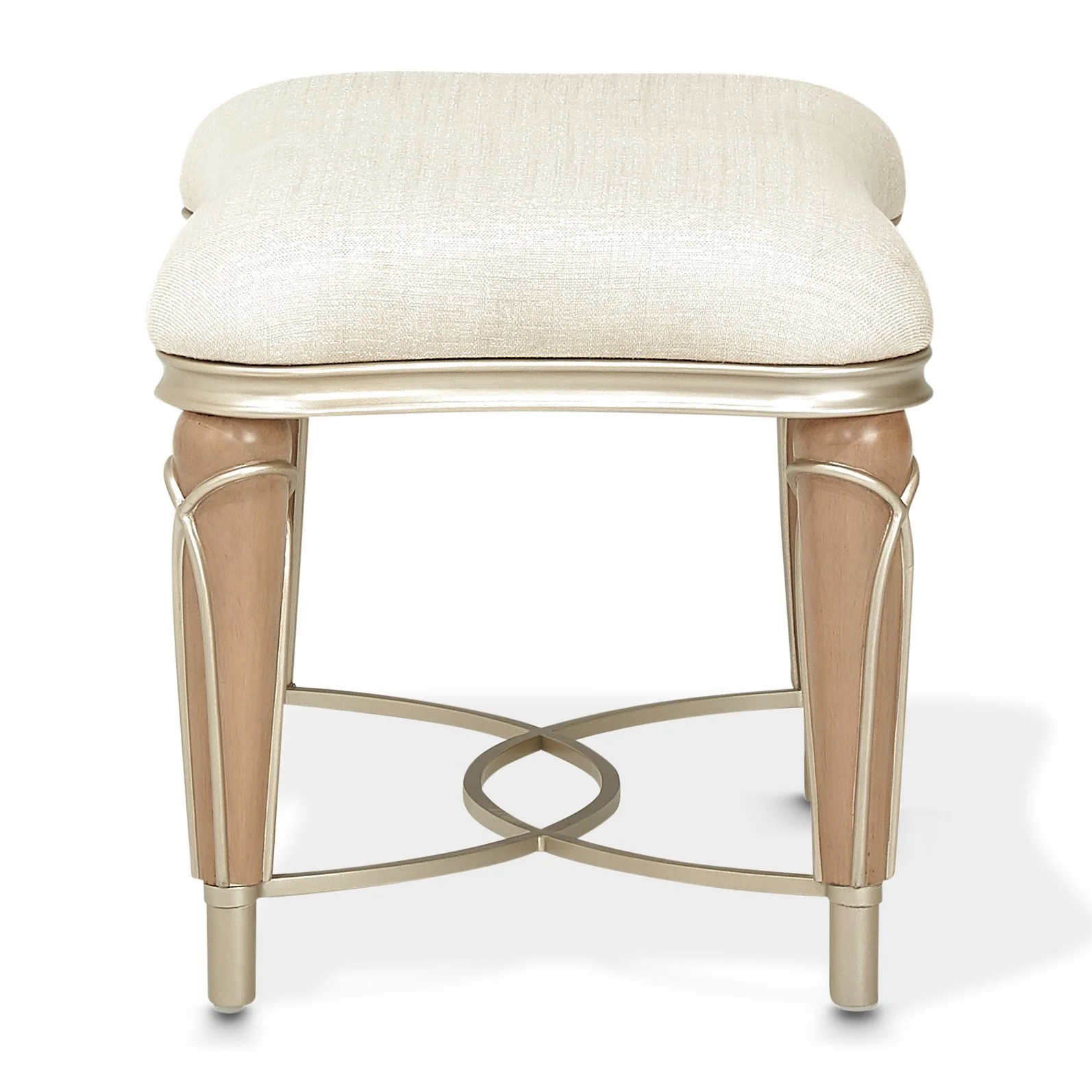 Villa Cherie Ottoman - Pearl/Caramel - Image 2