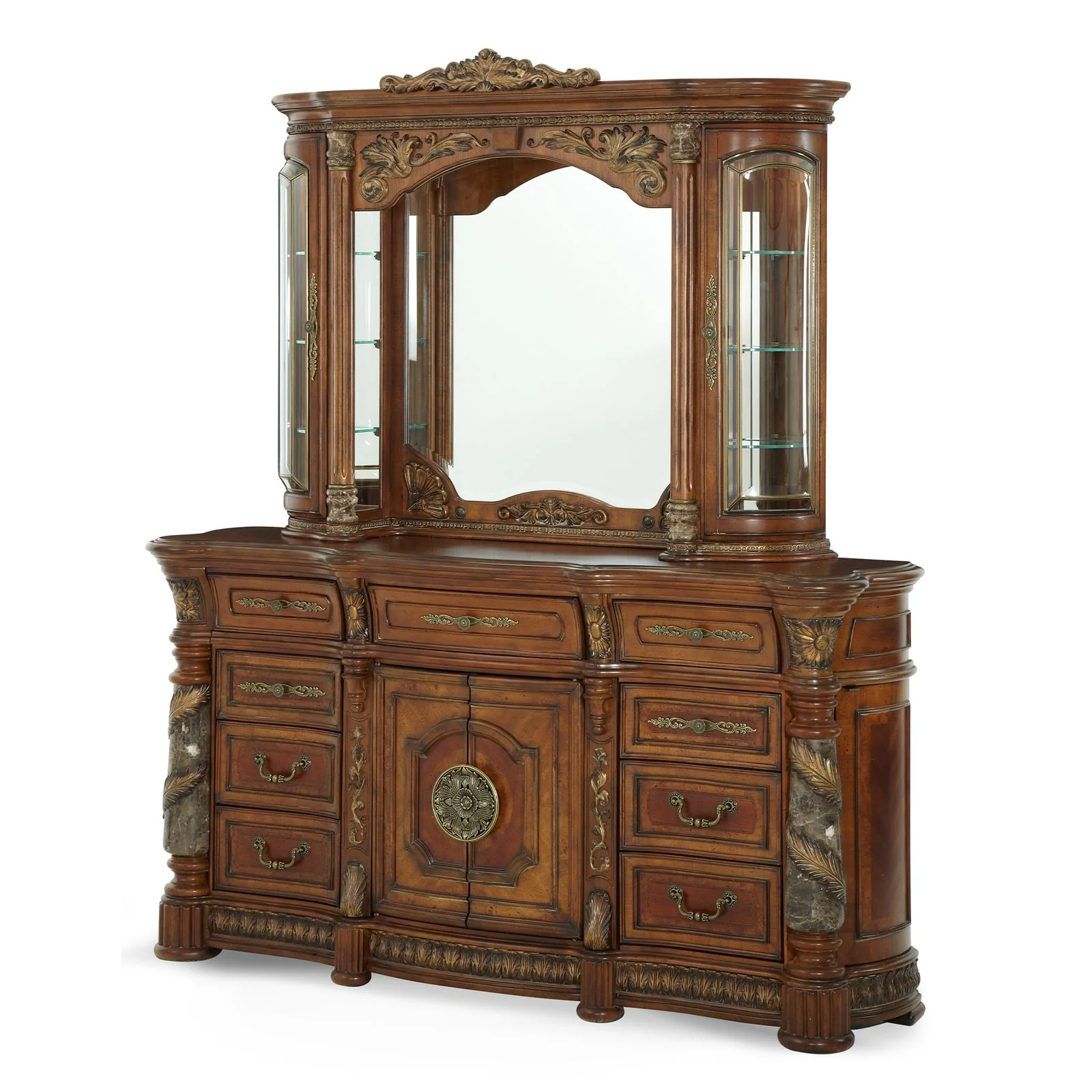 Villa Valencia Dresser with Mirror - Classic Chestnut - Image 7