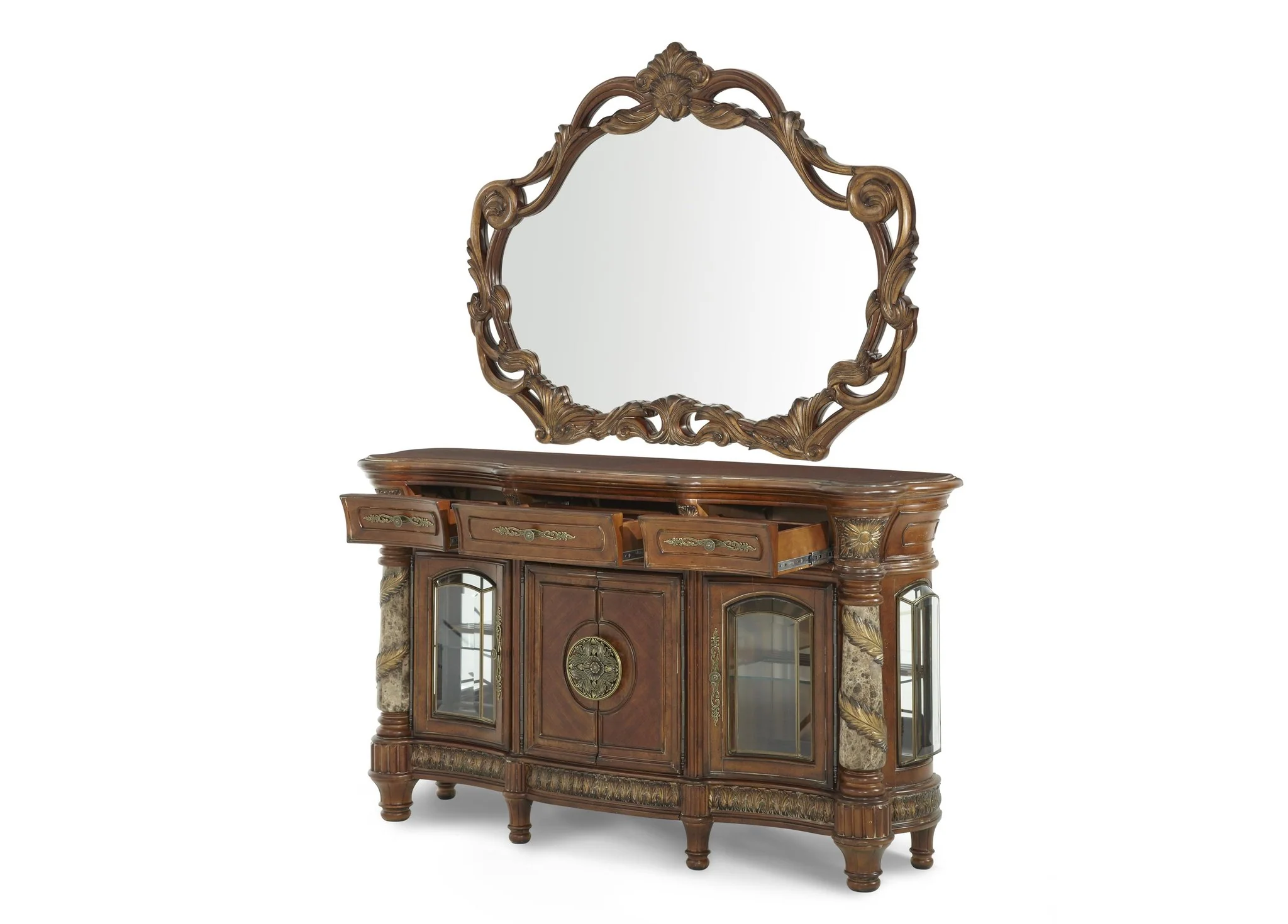 Villa Valencia Sideboard with Mirror - Classic Chestnut - Image 2