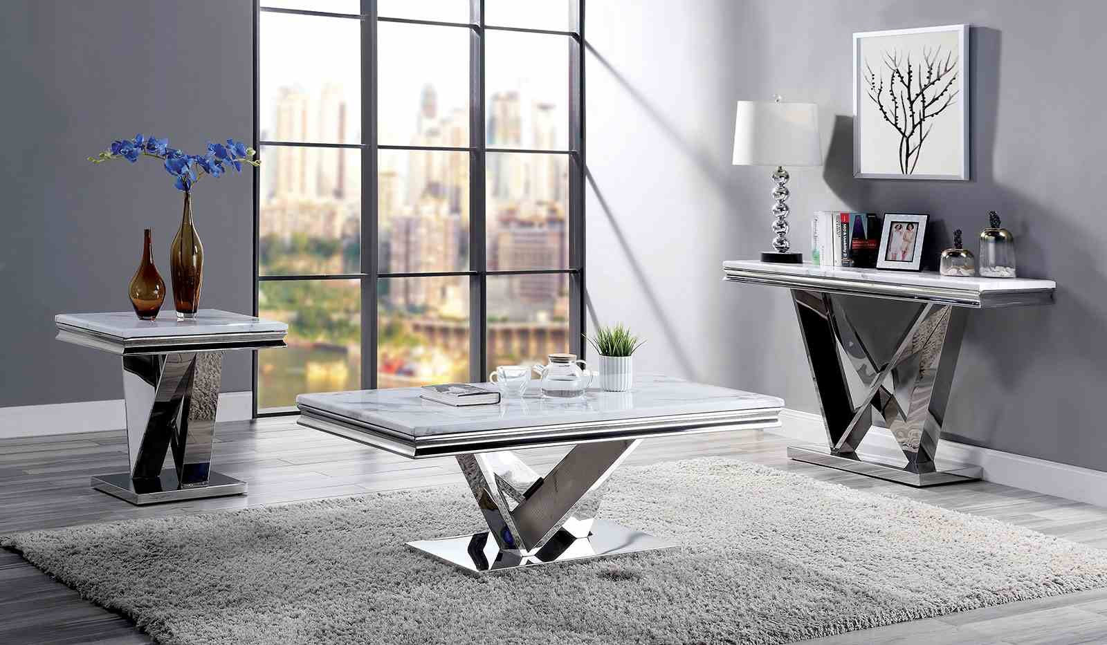 Villarsglane Sofa Table, Chrome - Image 2