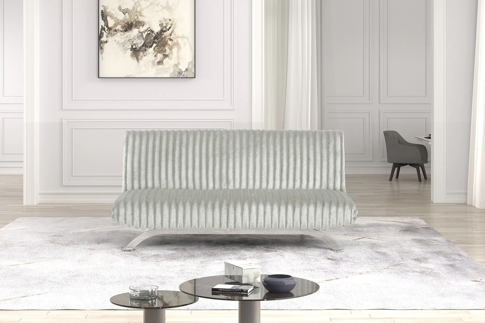Villeneuve Futon Sofa Bed, Light Gray - Image 3