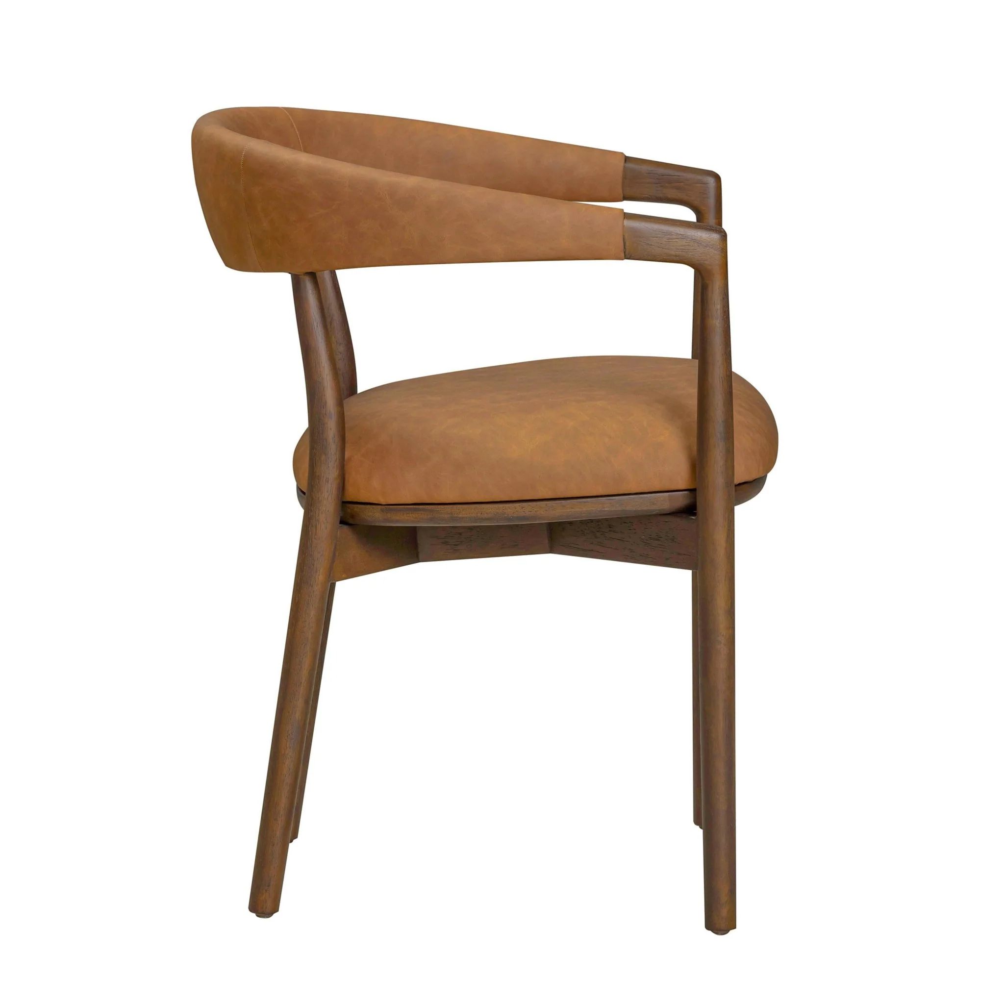 Vina Brown Vegan Leather Dining Chair - Image 4