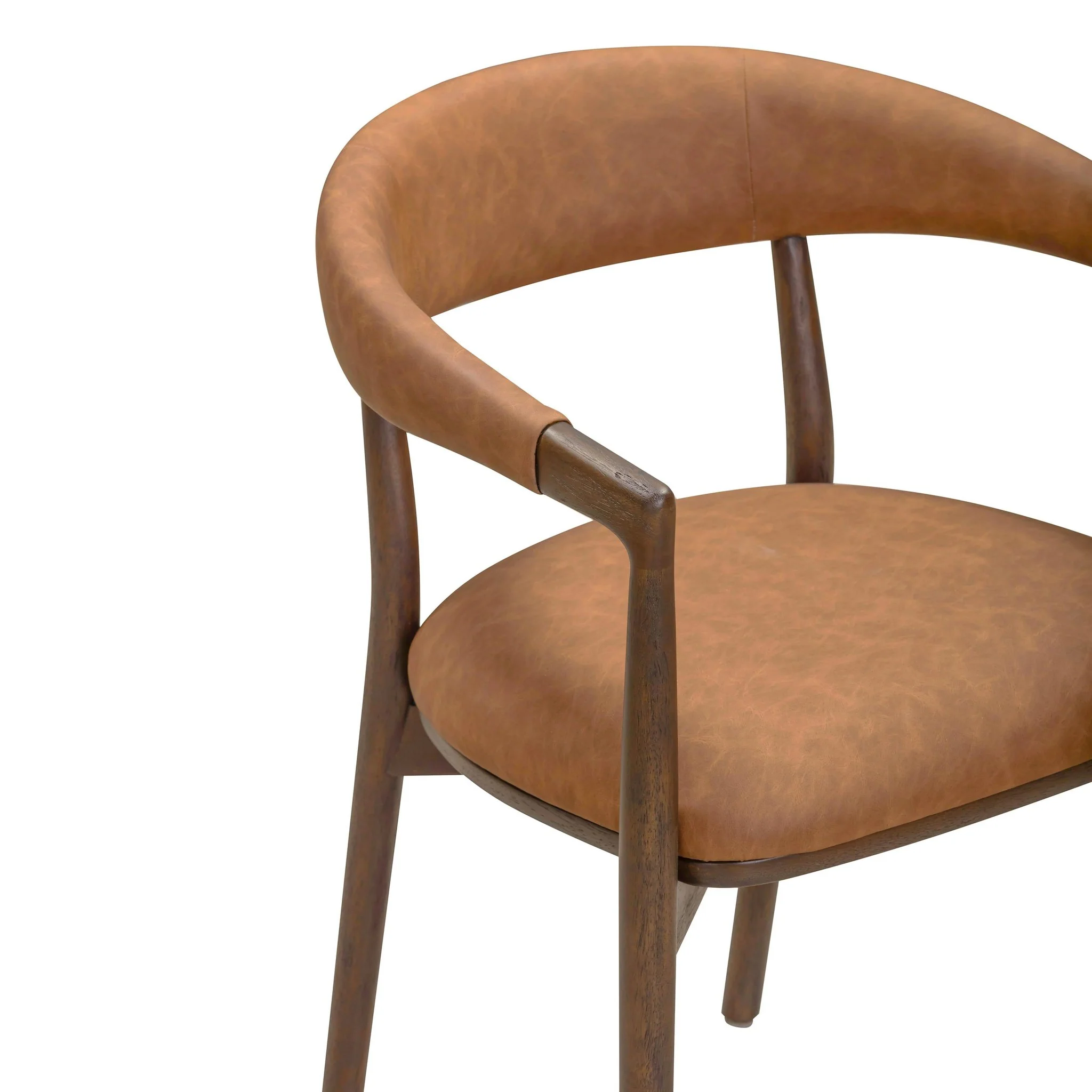 Vina Brown Vegan Leather Dining Chair - Image 6