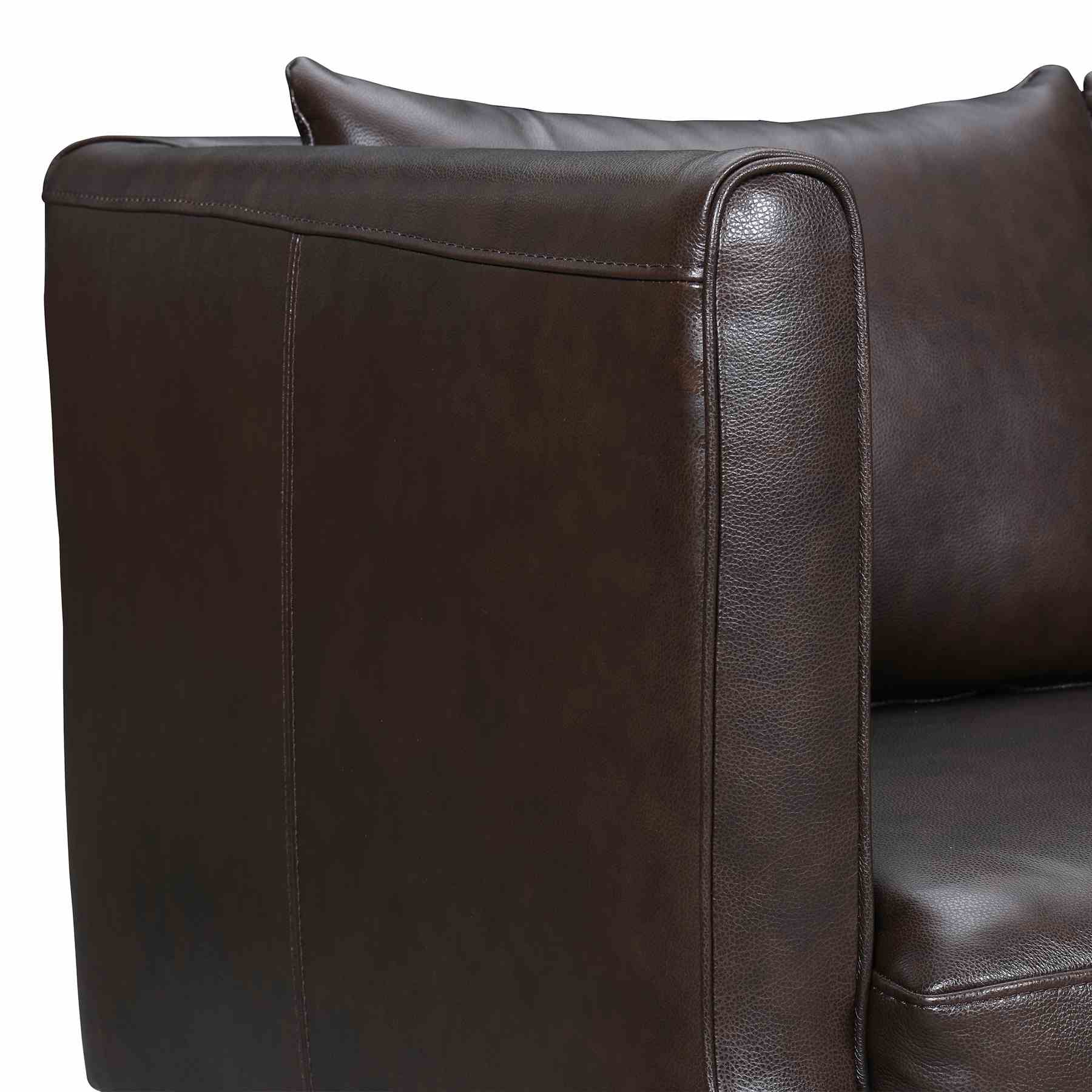 Vincenza 85" Dark Brown Leather Sofa - Image 5