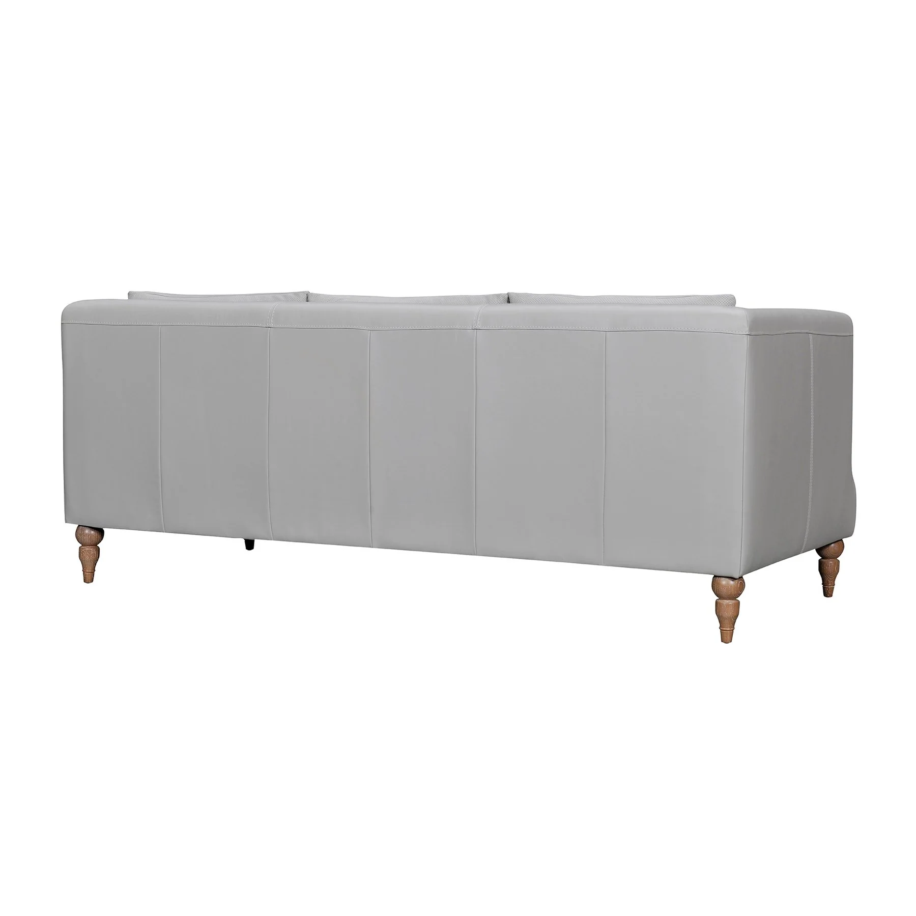 Vincenza 85" Dove Gray Leather Sofa - Image 3