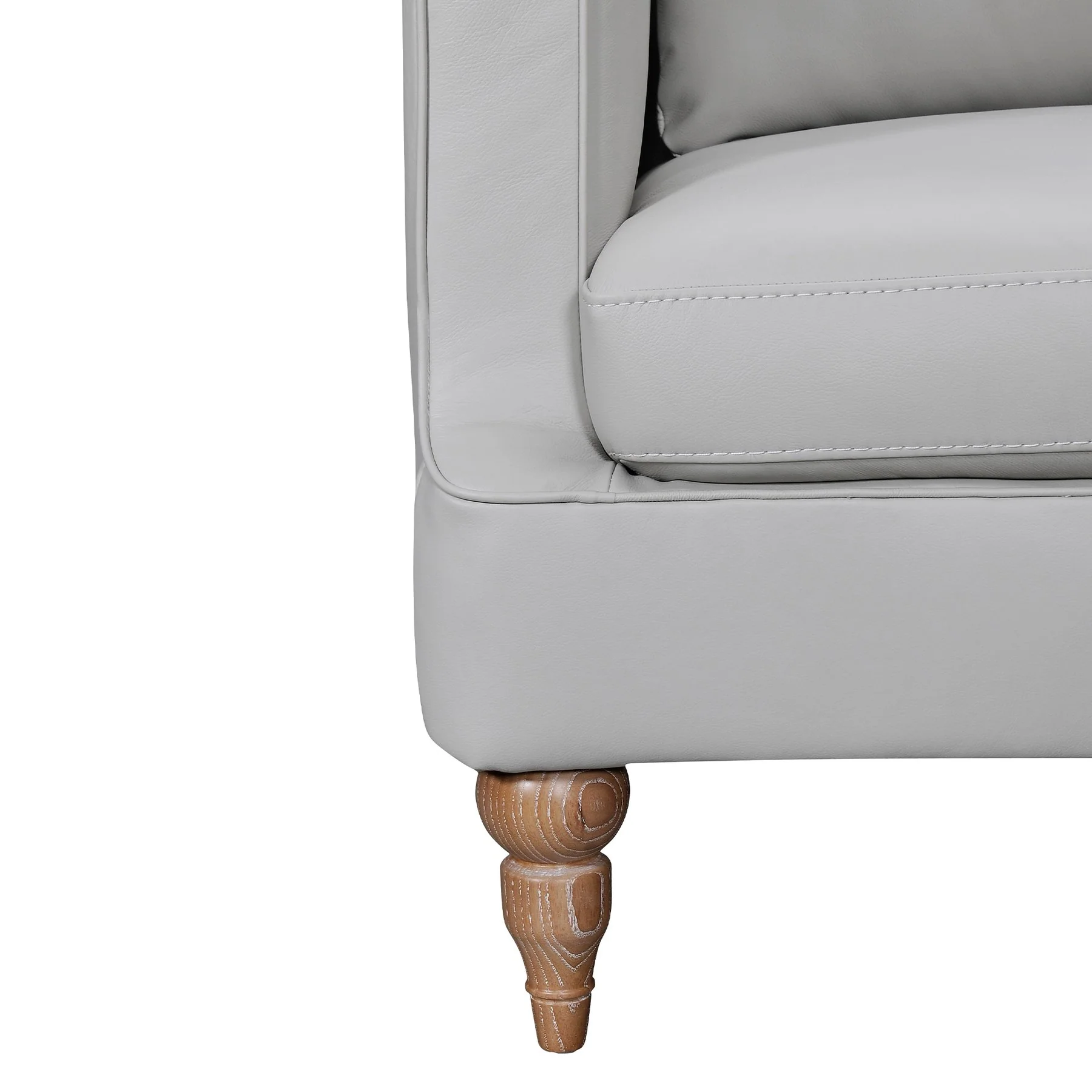 Vincenza 85" Dove Gray Leather Sofa - Image 4