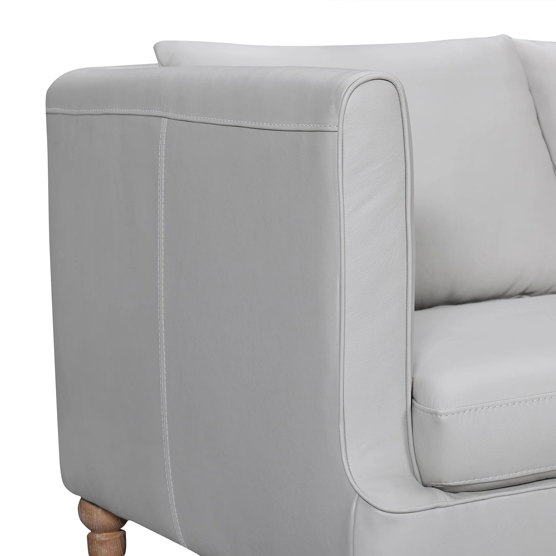 Vincenza 85" Dove Gray Leather Sofa - Image 5