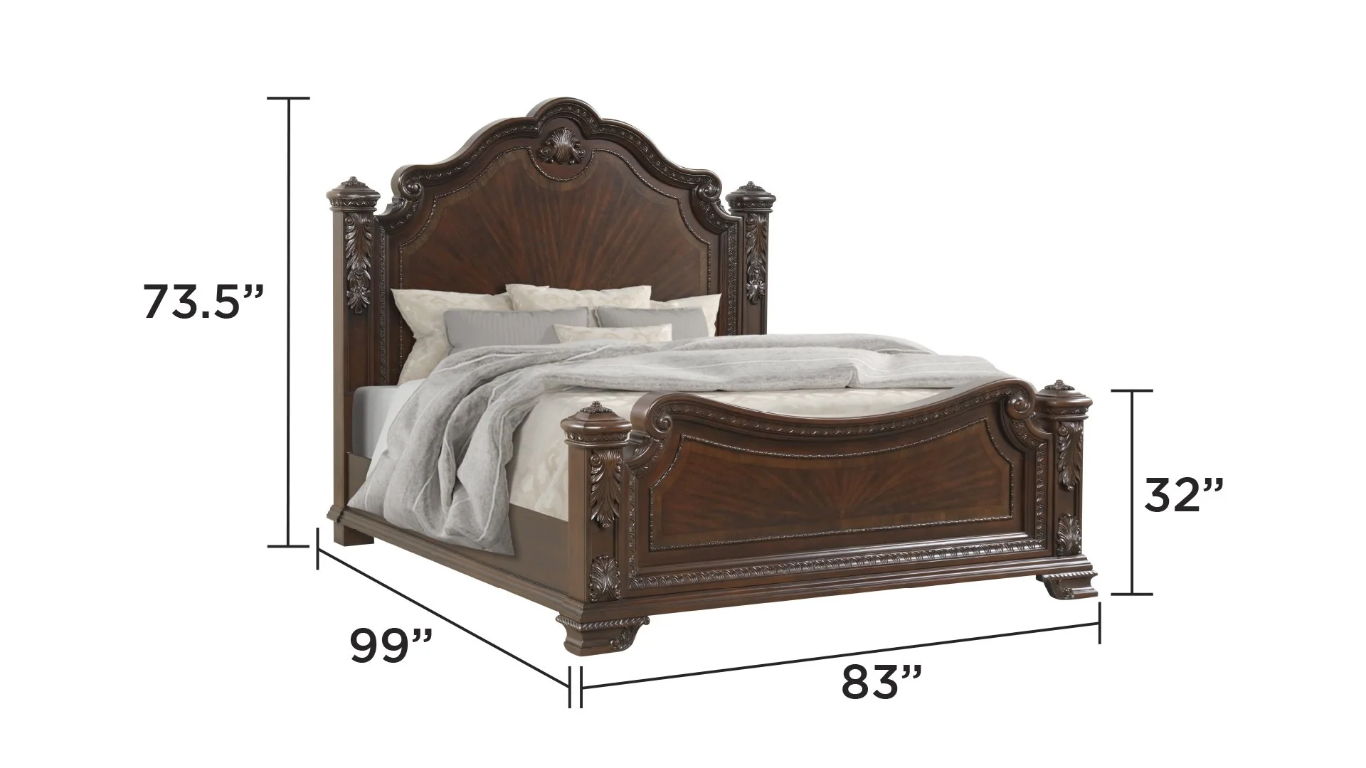 Vintage King 4 Pc Bedroom Set - Image 3