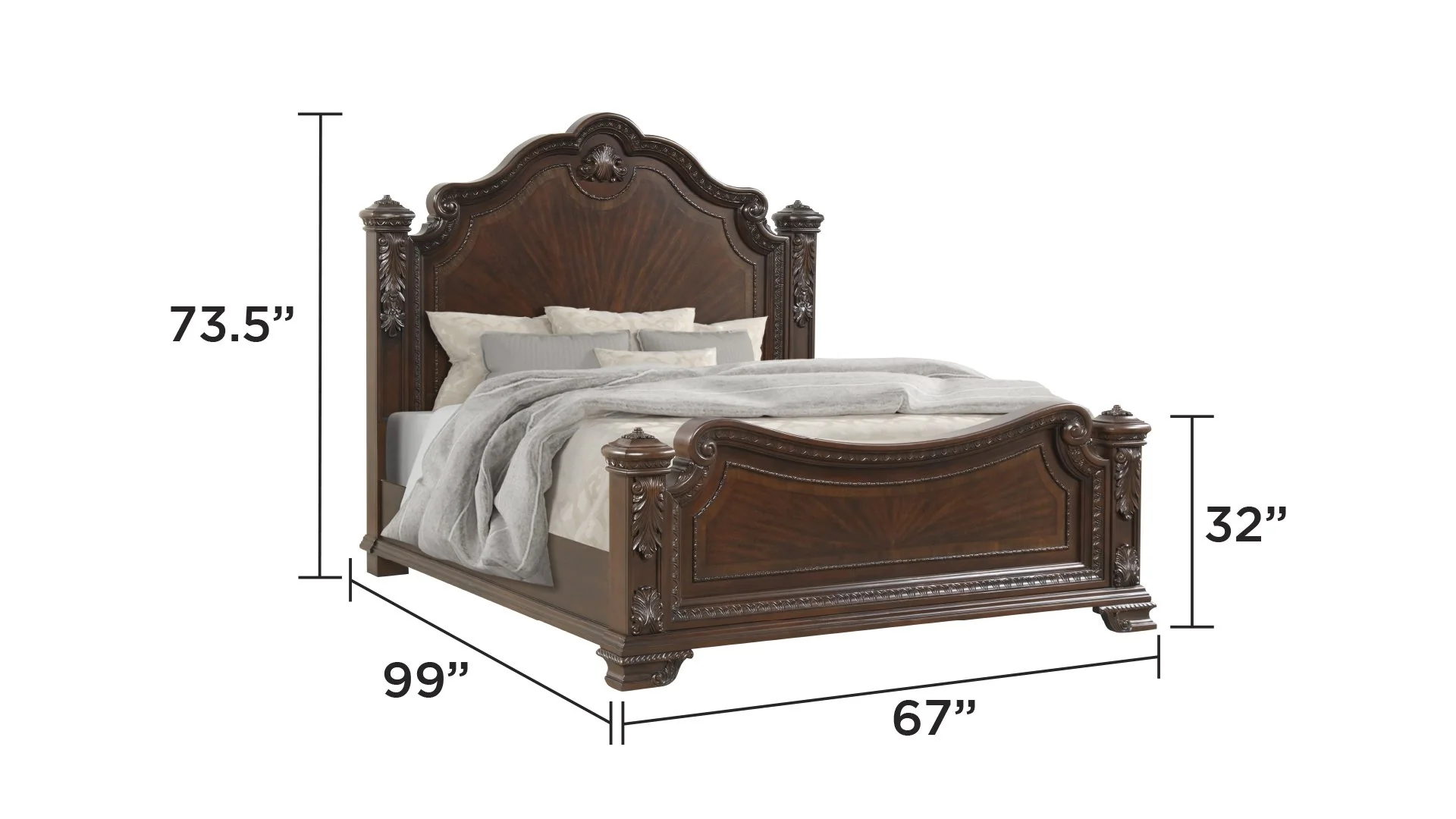 Vintage Queen 4 Pc Bedroom Set - Image 3