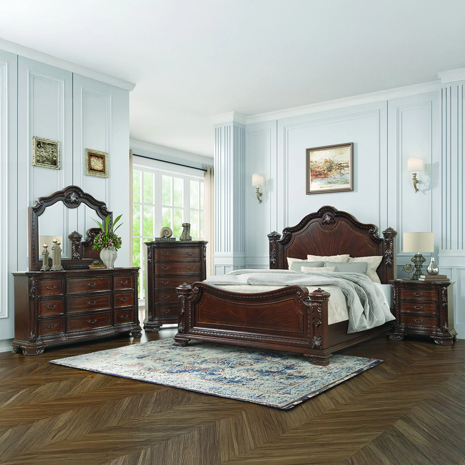 Vintage Queen 5 Pc Bedroom Set - Image 24