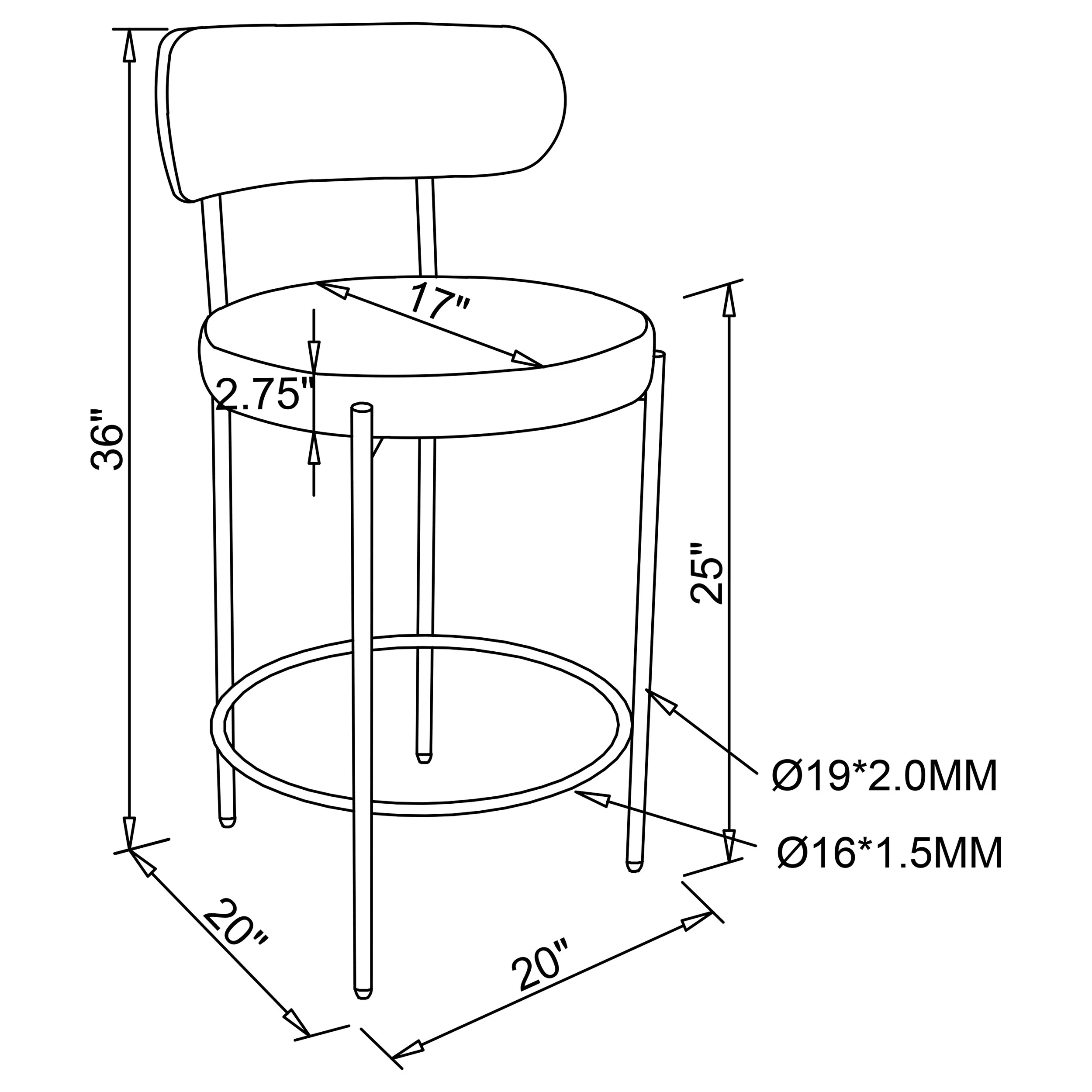 Viola Counter Chair - Image 11