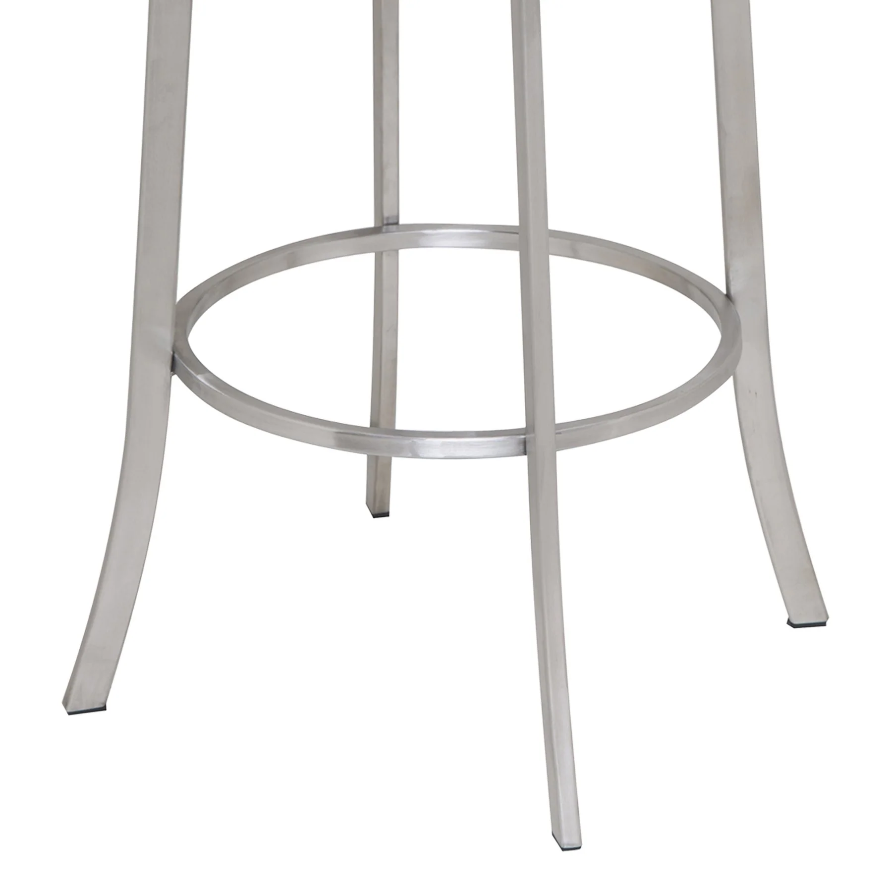 Viper 26" Counter Height Swivel Gray Faux Leather and Brushed Stainless Steel Bar Stool - Image 5