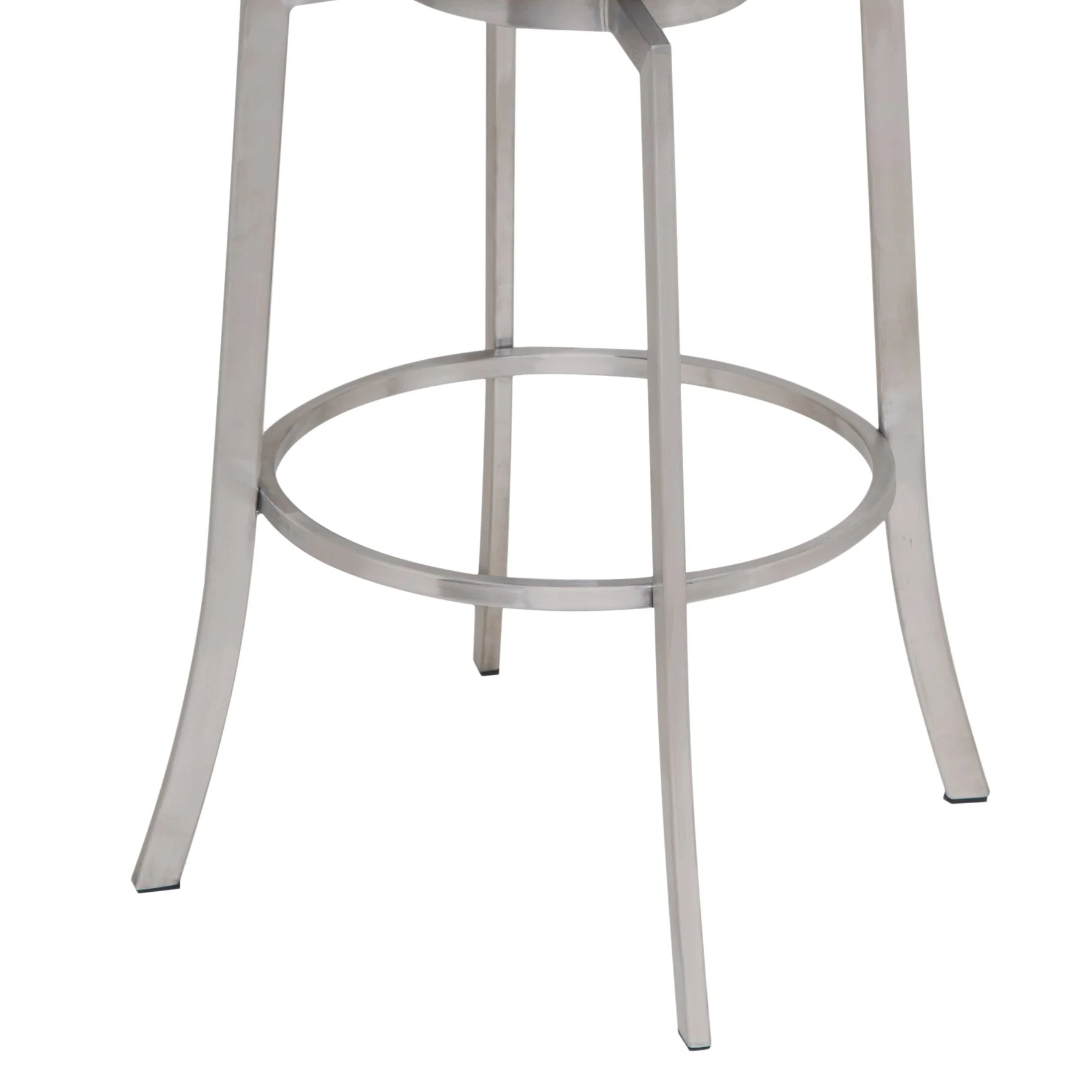 Viper 30" Bar Height Swivel Black Faux Leather and Brushed Stainless Steel Bar Stool - Image 3