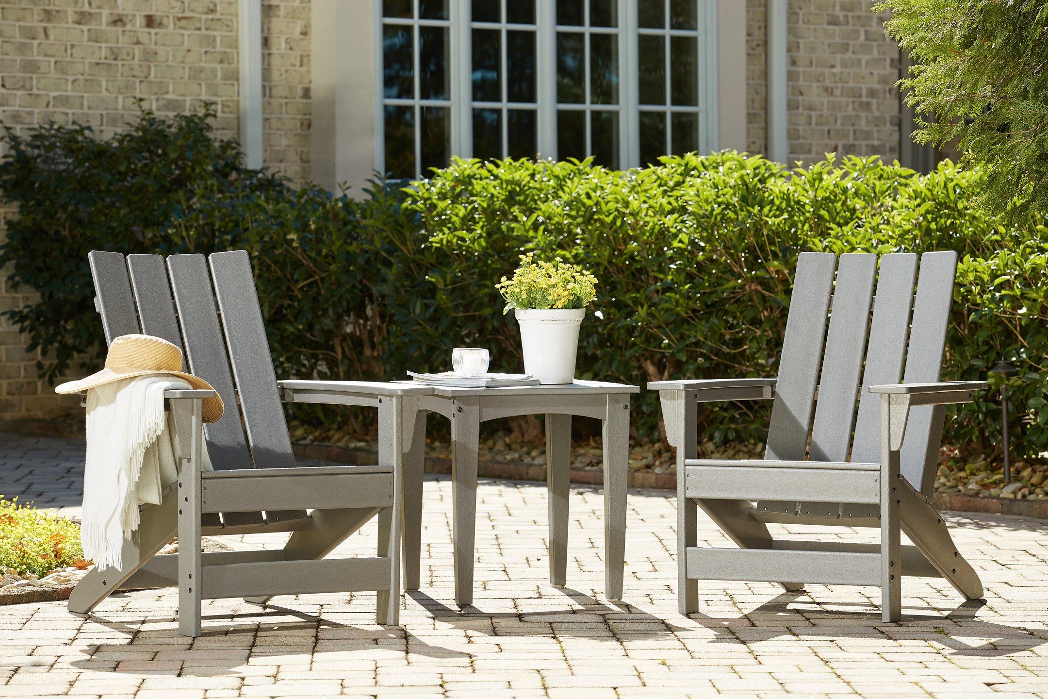 Visola Outdoor Adirondack Chair Set with End Table - Image 2