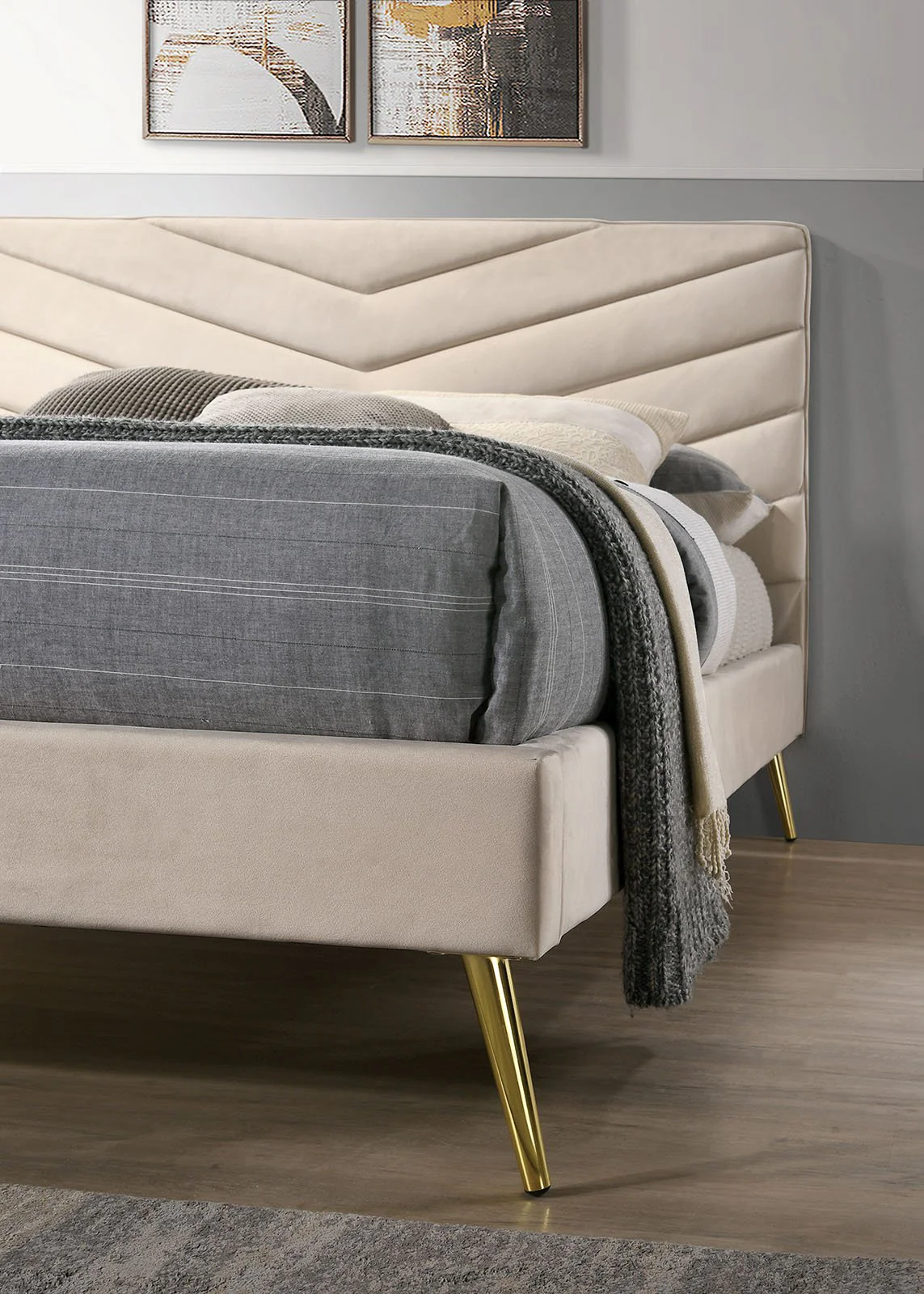 Vivar Cal.King Bed, Beige - Image 2
