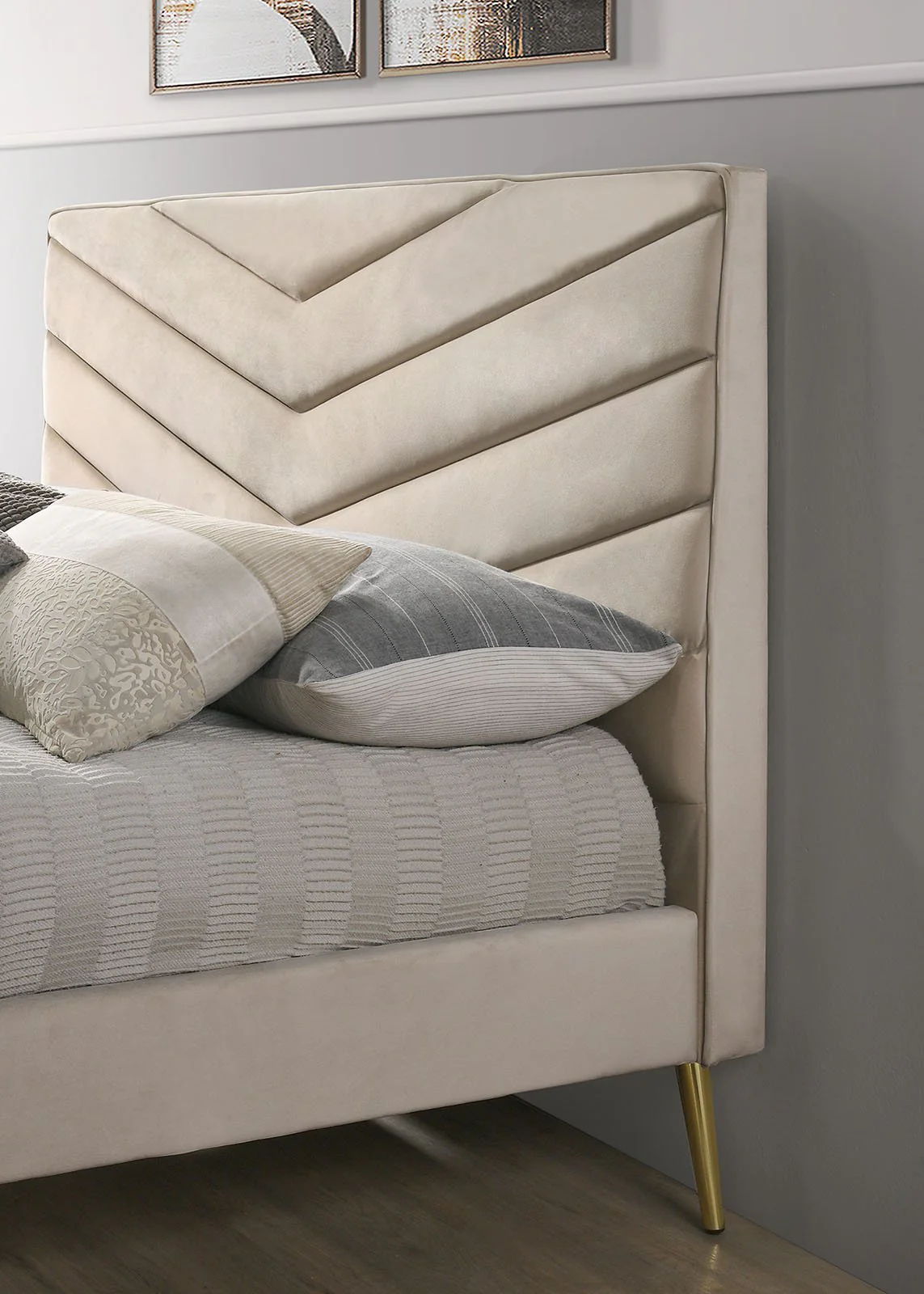 Vivar Queen Bed, Beige - Image 3