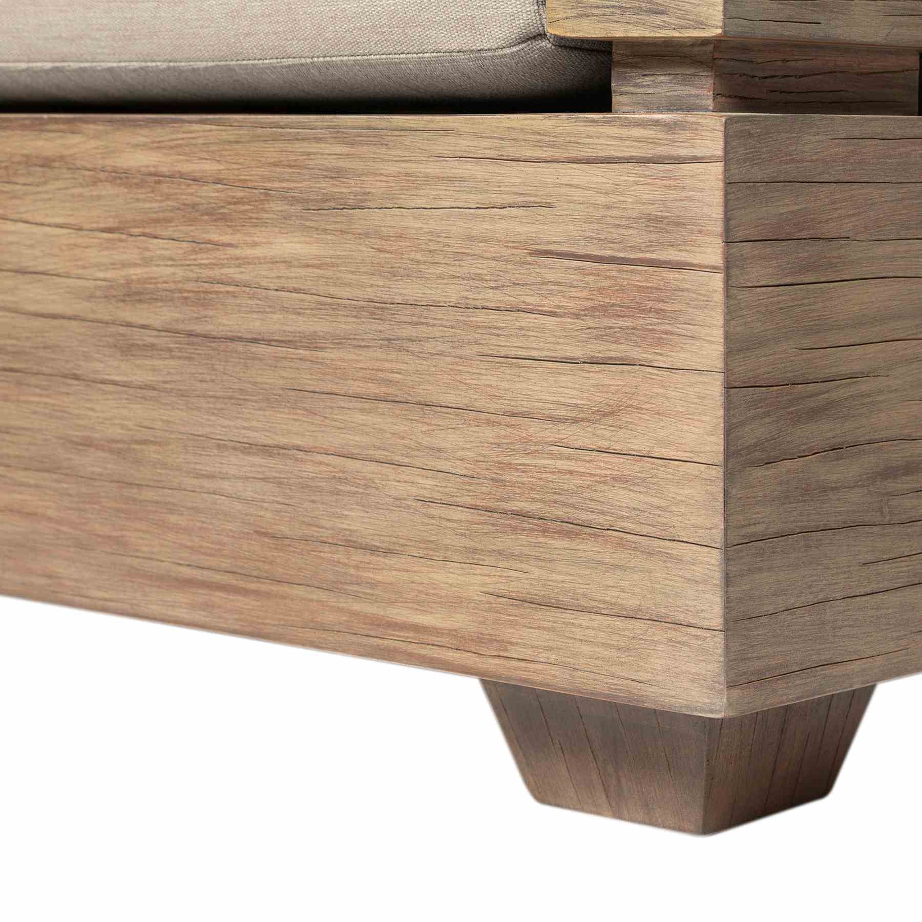 Vivid Outdoor Patio 4 Piece Conversation Set in Light Eucalyptus Wood with Taupe Olefin Cushions - Image 10