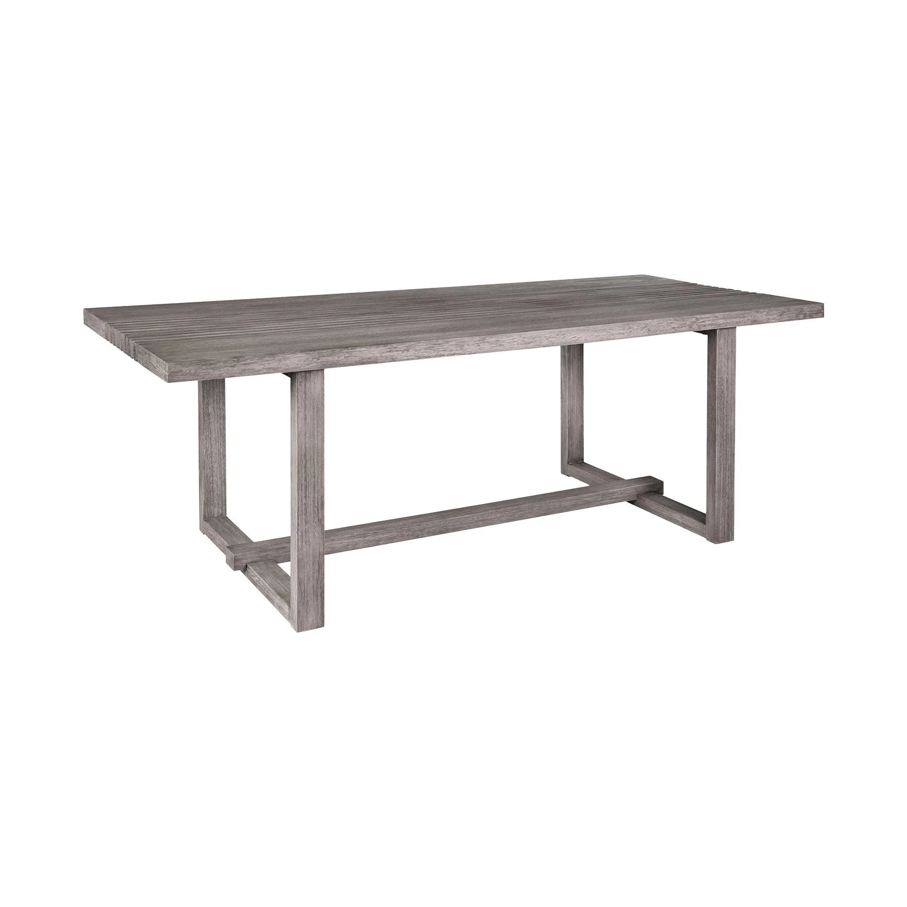 Vivid Outdoor Patio 5 Piece Dining Set in Gray Eucalyptus Wood with Gray Olefin Cushions - Image 5