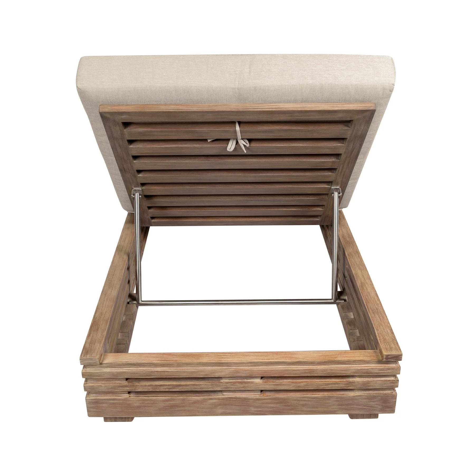 Vivid Outdoor Patio Chaise Lounge Chair in Light Eucalyptus Wood with Taupe Olefin Cushions - Image 5