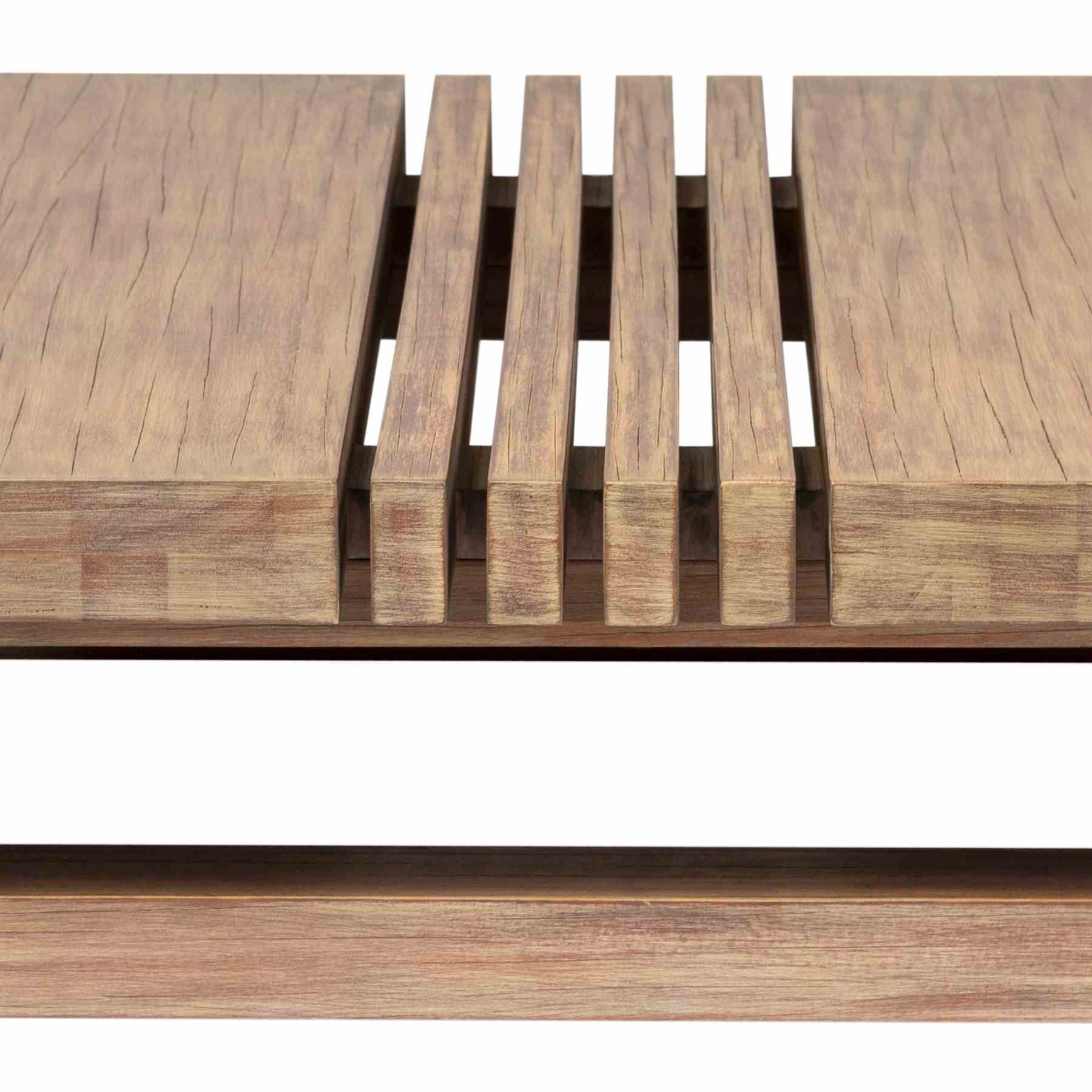 Vivid Outdoor Patio Coffee Table in Light Eucalyptus Wood - Image 6
