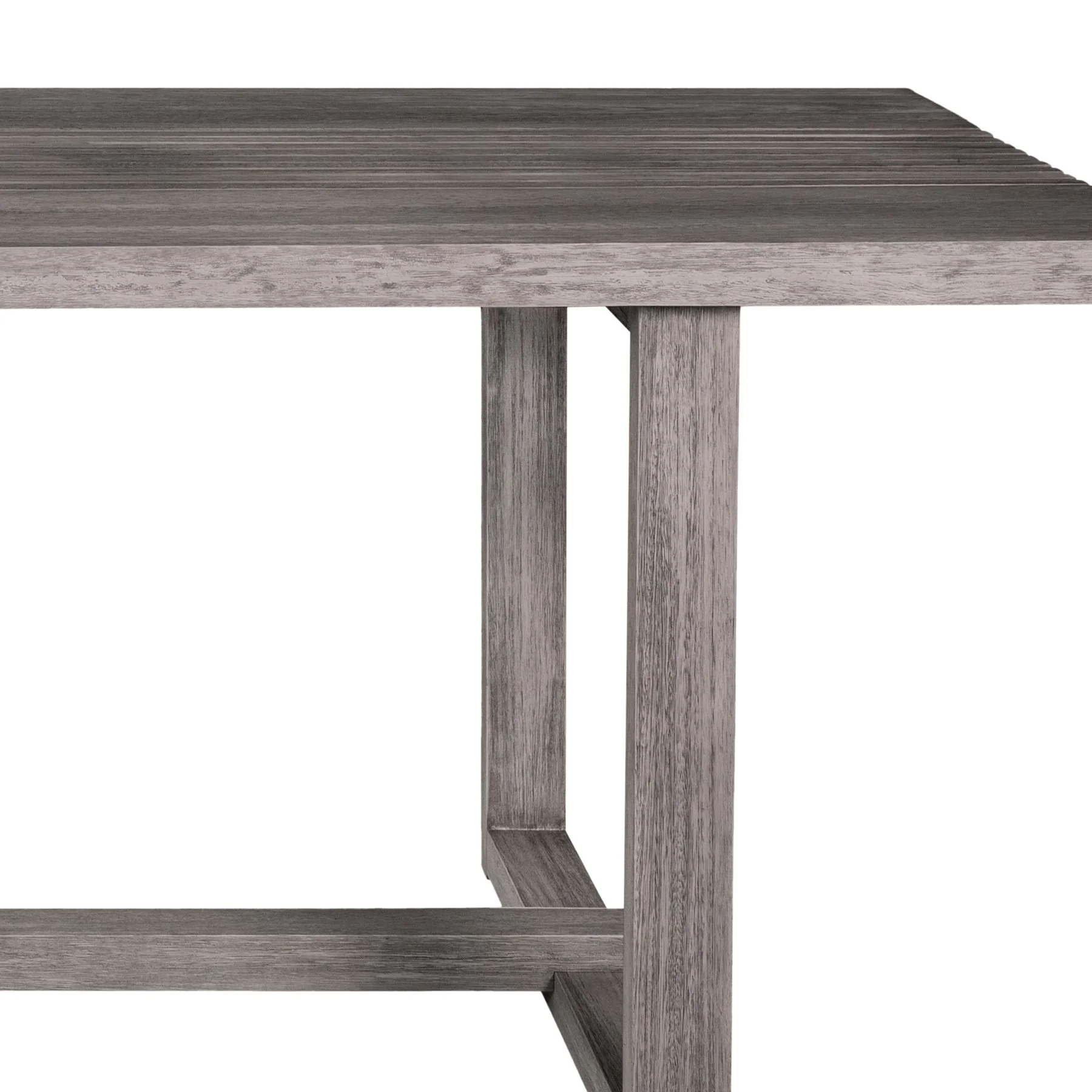 Vivid Outdoor Patio Dining Table in Gray Eucalyptus Wood - Image 4