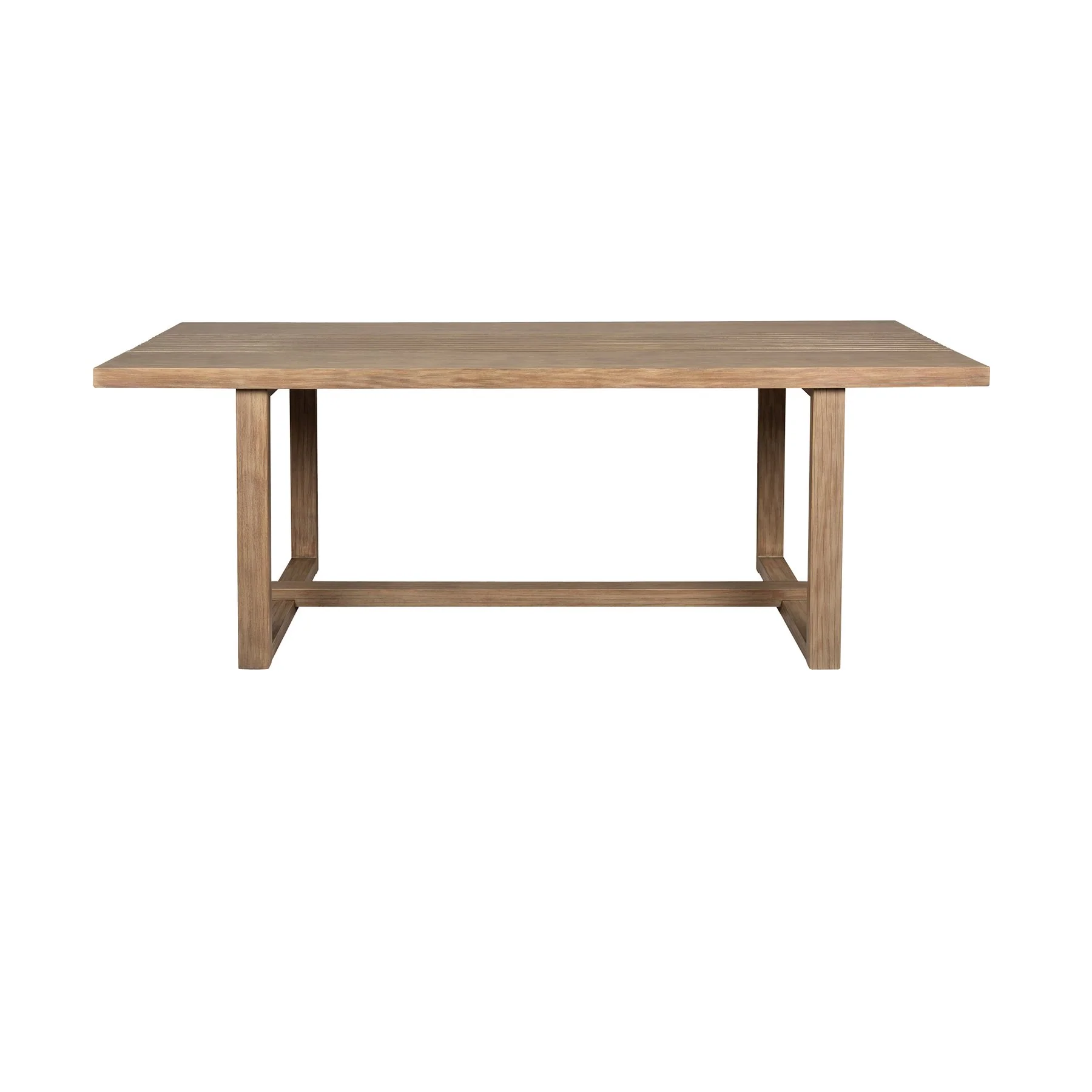 Vivid Outdoor Patio Dining Table in Light Eucalyptus Wood - Image 2